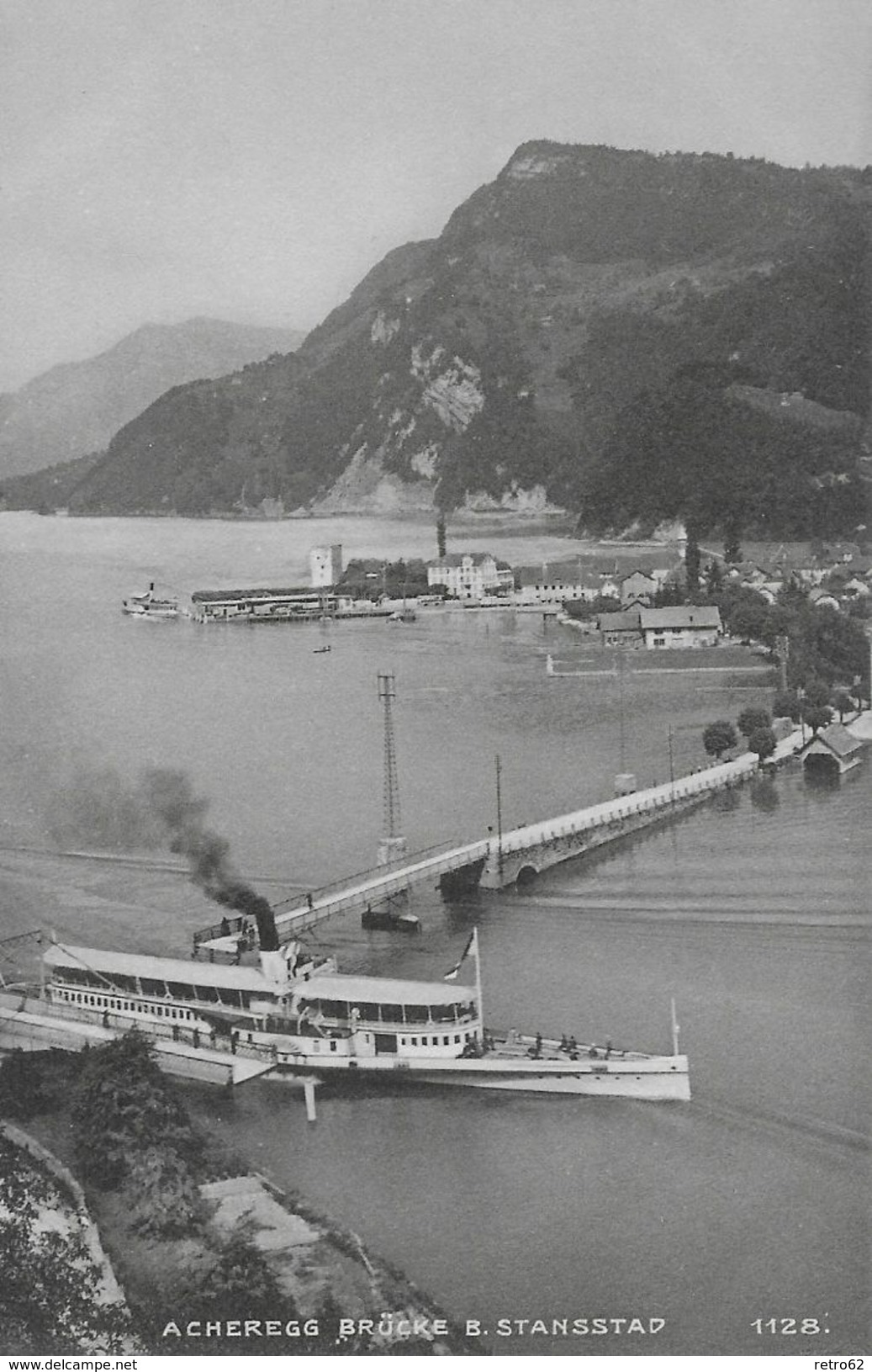 STANSSTAD  → Dampfschiff Beim Passieren Der Drehbrücke, Ca.1930 - Stans