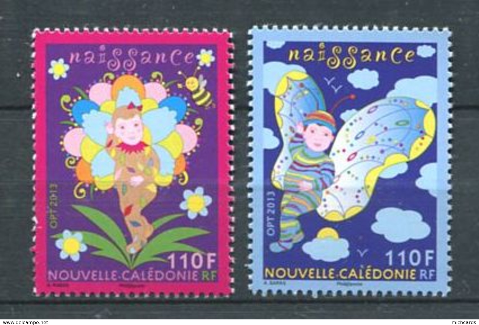 212 NOUVELLE CALEDONIE 2013 - Yvert 1190/91 - Naissance Fleur Papillon - Neuf** (MNH) Sans Trace De Charniere - Unused Stamps