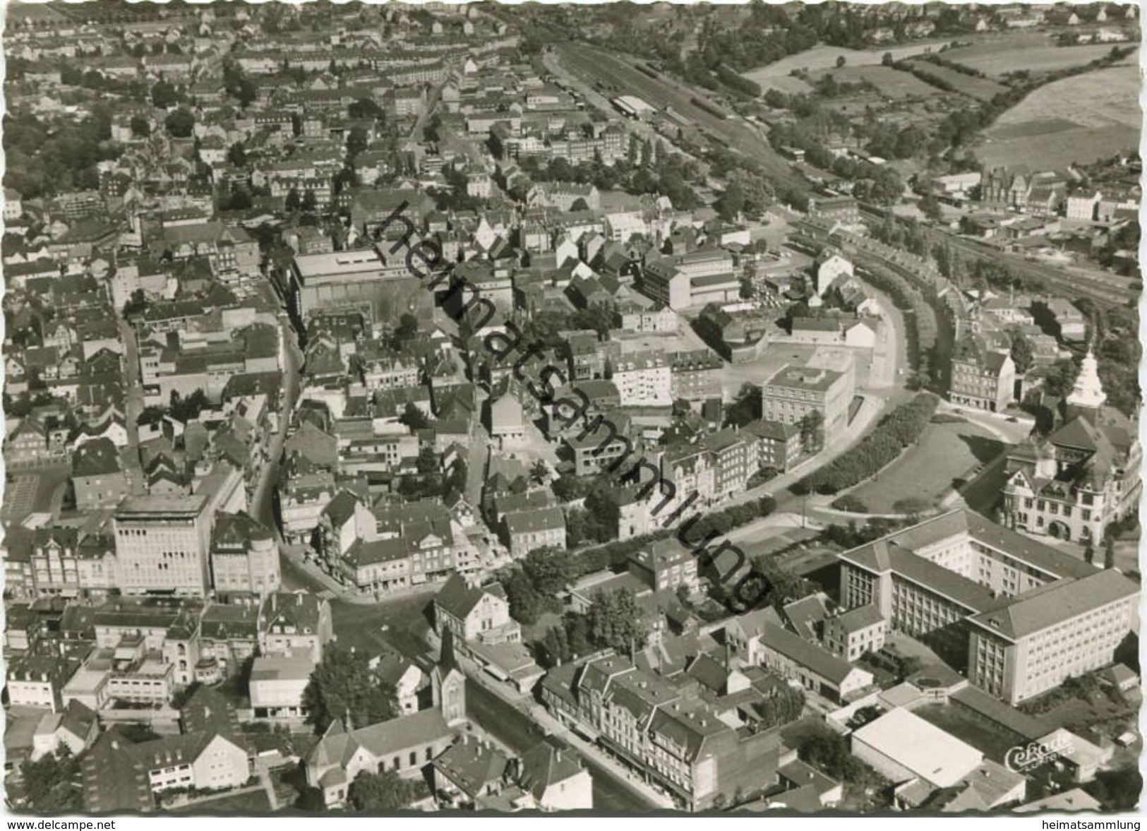 Recklinghausen - Luftaufnahme - Foto-AK 60er Großformat Jahre - Verlag D. P. Wilbert Recklinghausen - Recklinghausen