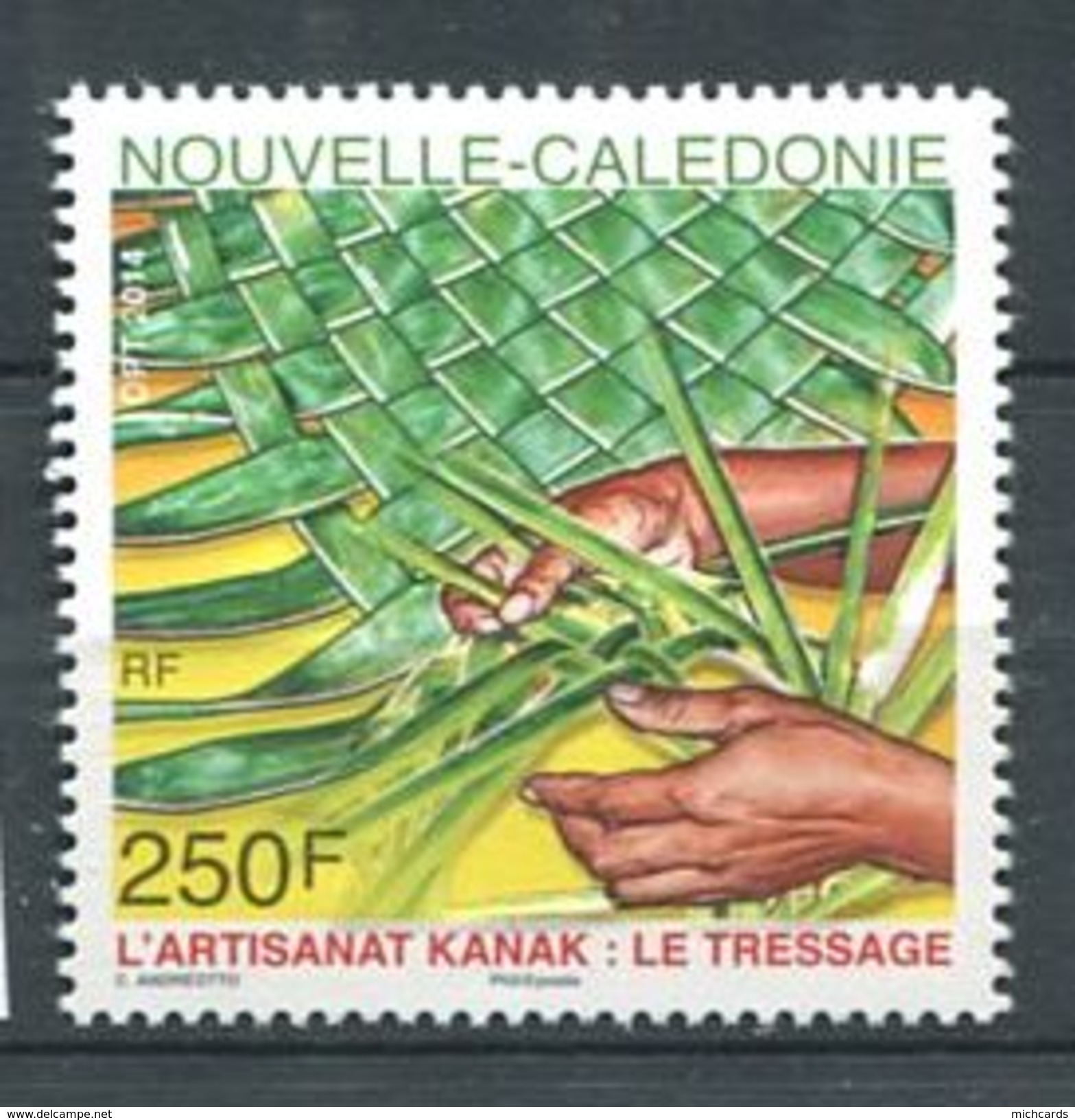 212 NOUVELLE CALEDONIE 2014 - Yvert 1229 - Tressage Mains Tressant Des Feuilles - Neuf** (MNH) Sans Trace De Charniere - Neufs