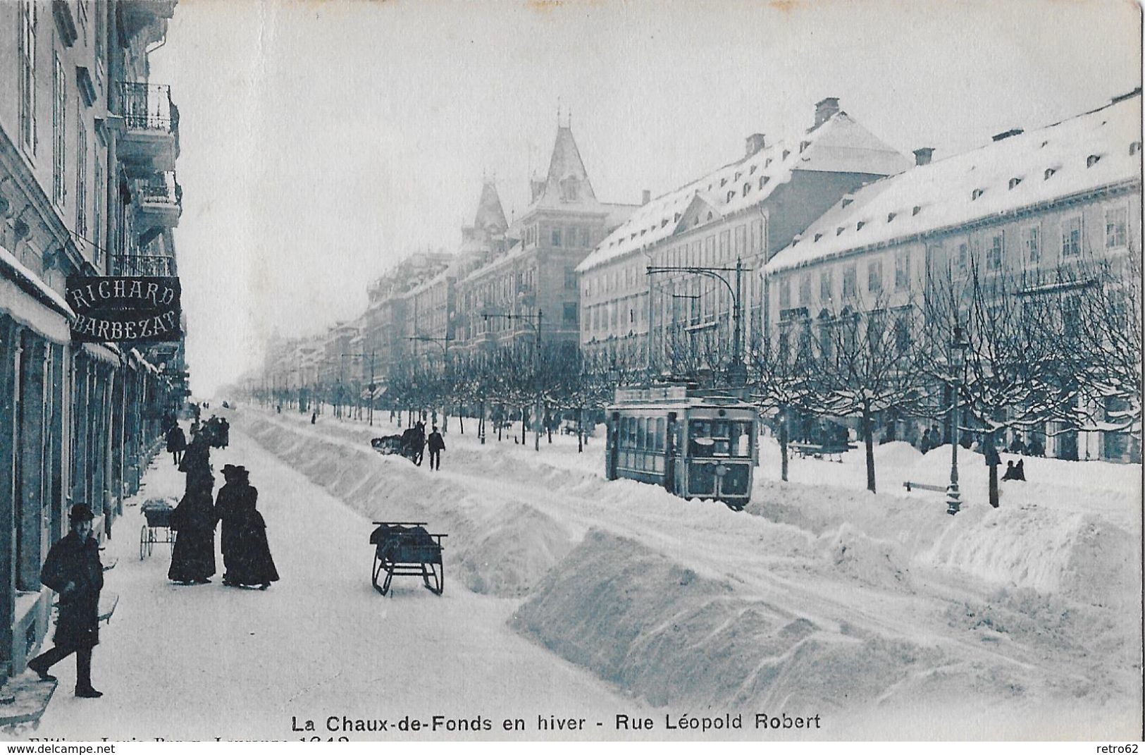 LA CHAUX-DE-FONDS → En Hiver, Tram Und Viel Schnee Im Winter 1911 - Sonstige & Ohne Zuordnung