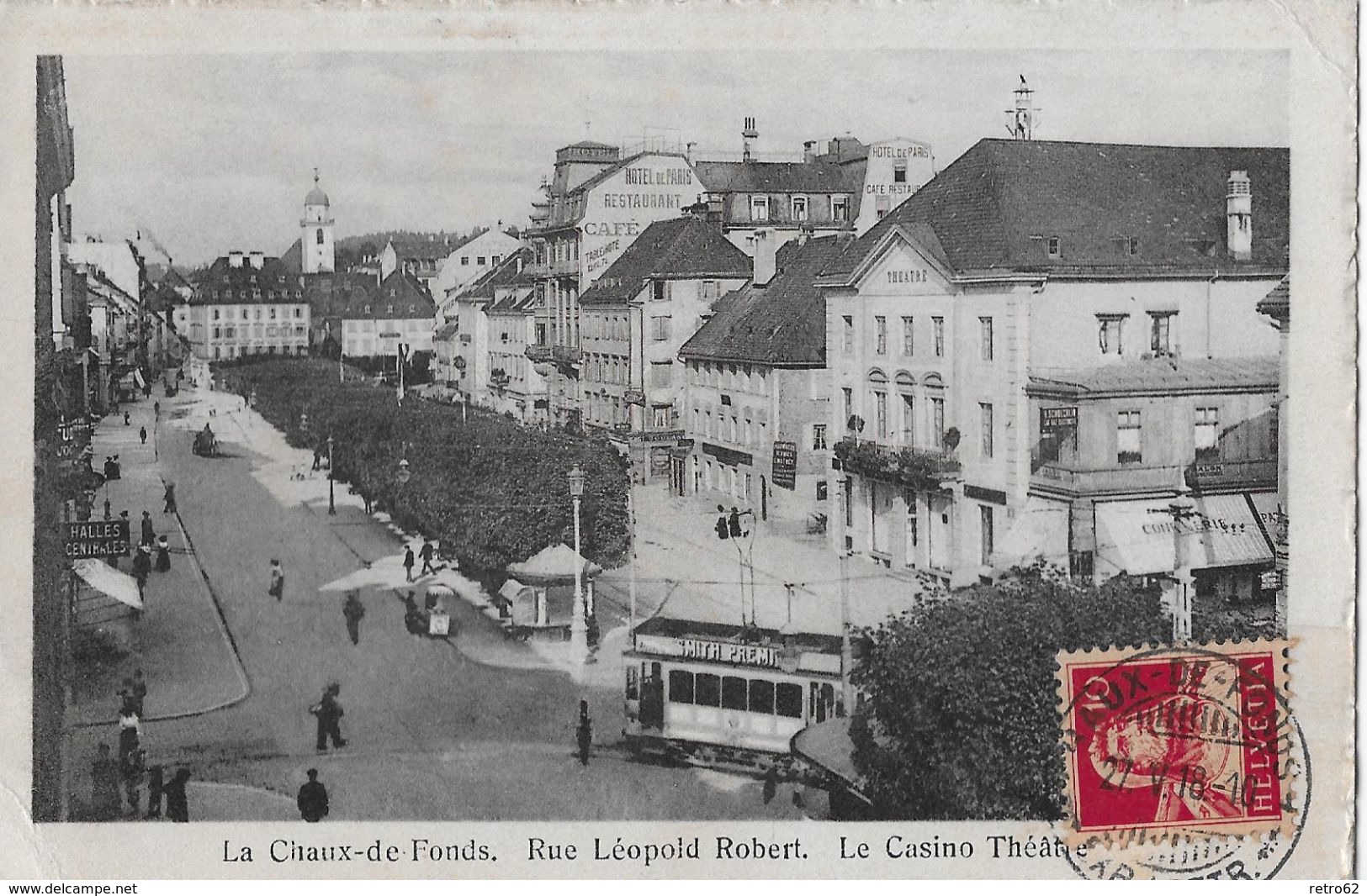 LA CHAUX-DE-FONDS → Le Casino, Rue Léopold Robert Mit Tram Anno 1918 ►RRR◄ - Otros & Sin Clasificación