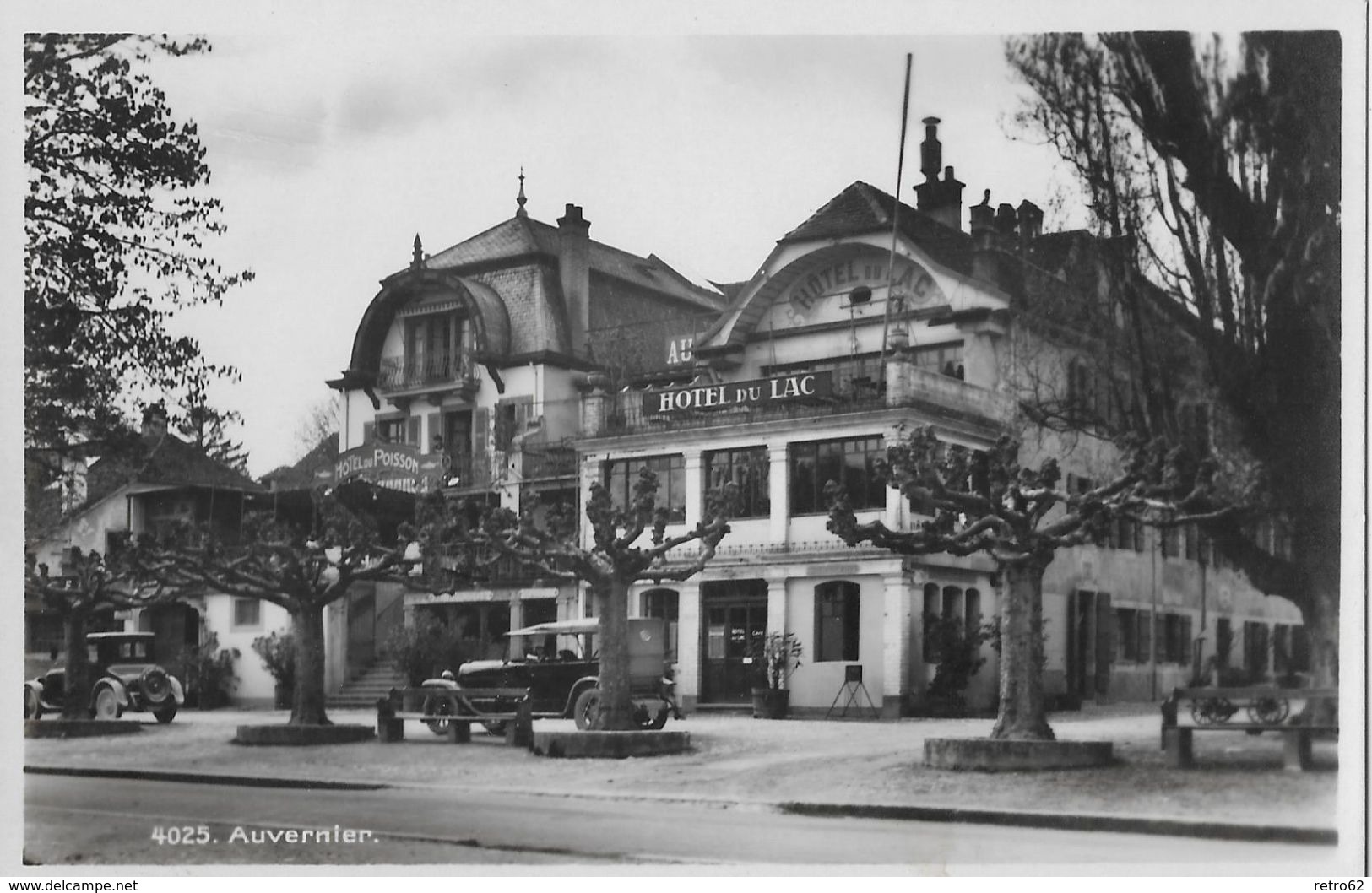 AUVERNIER → Hôtel Du Lac Avec Le Oldtimer, Fotokarte Ca.1930 - Auvernier