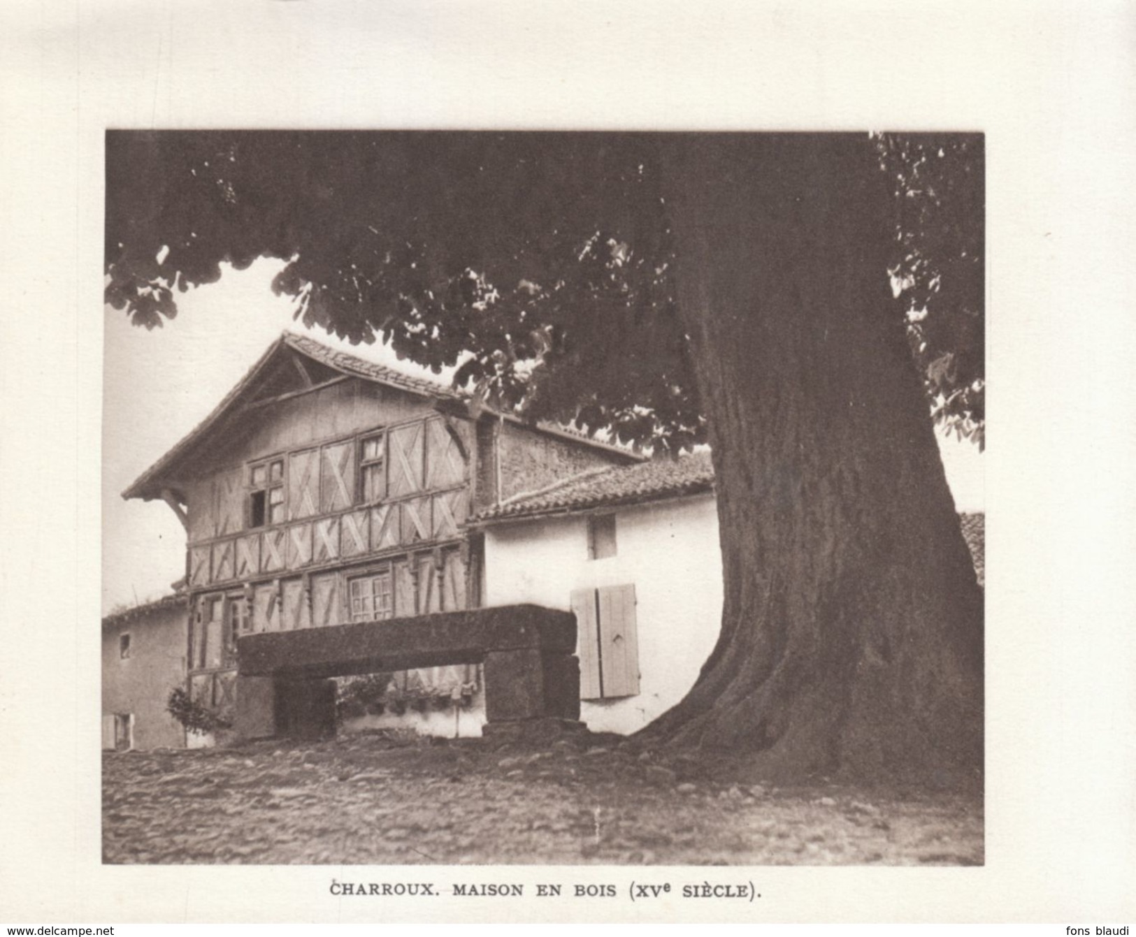 1944 - Héliogravure - Charroux (Vienne) - Une Maison En Bois - FRANCO DE PORT - Non Classés