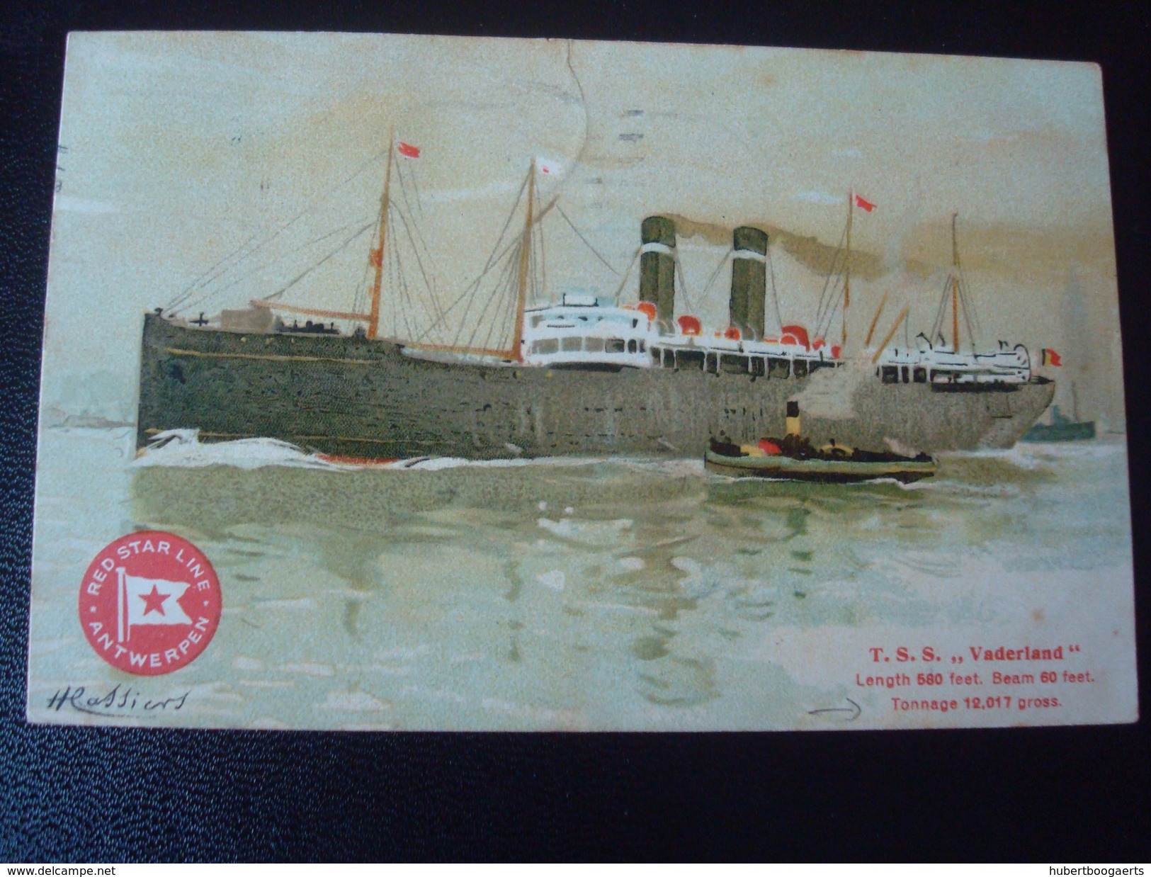 RED STAR LINE : T.S.S. VADERLAND  Par CASSIERS En 1914 - Paquebote