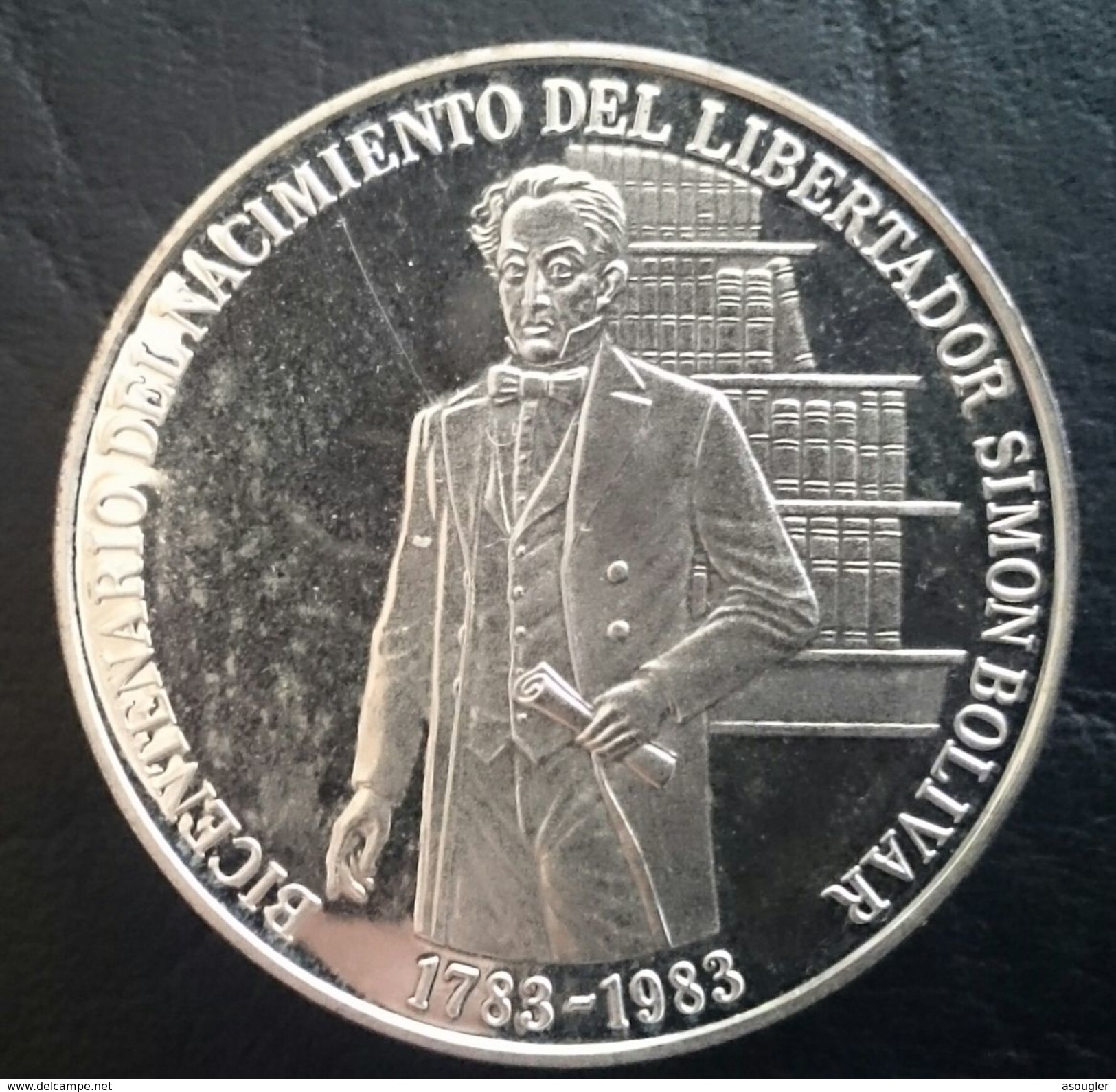 VENEZUELA 100 BOLIVARES 1983 SILVER PROOF "200th Anniversary - Birth Of Simon Bolivar" Free Shipping Via Registered - Venezuela