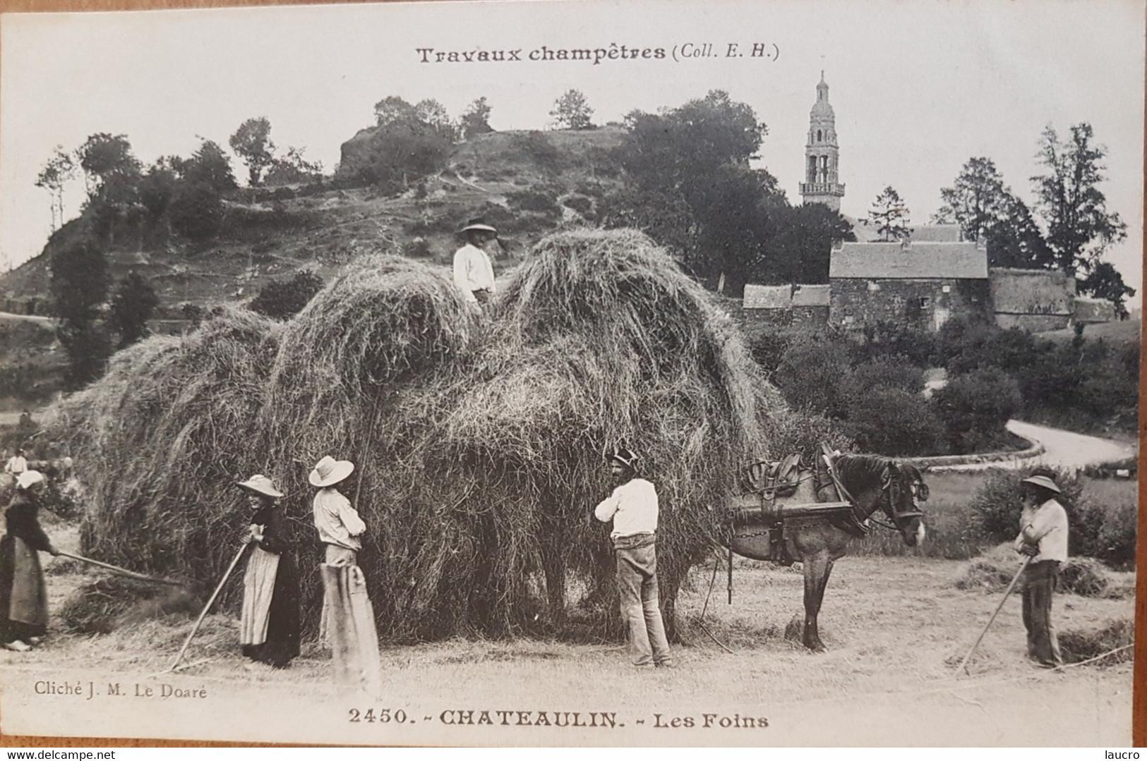 Chateaulin.les Foins.moisson.attelage De Cheval.édition Hamonic - Châteaulin