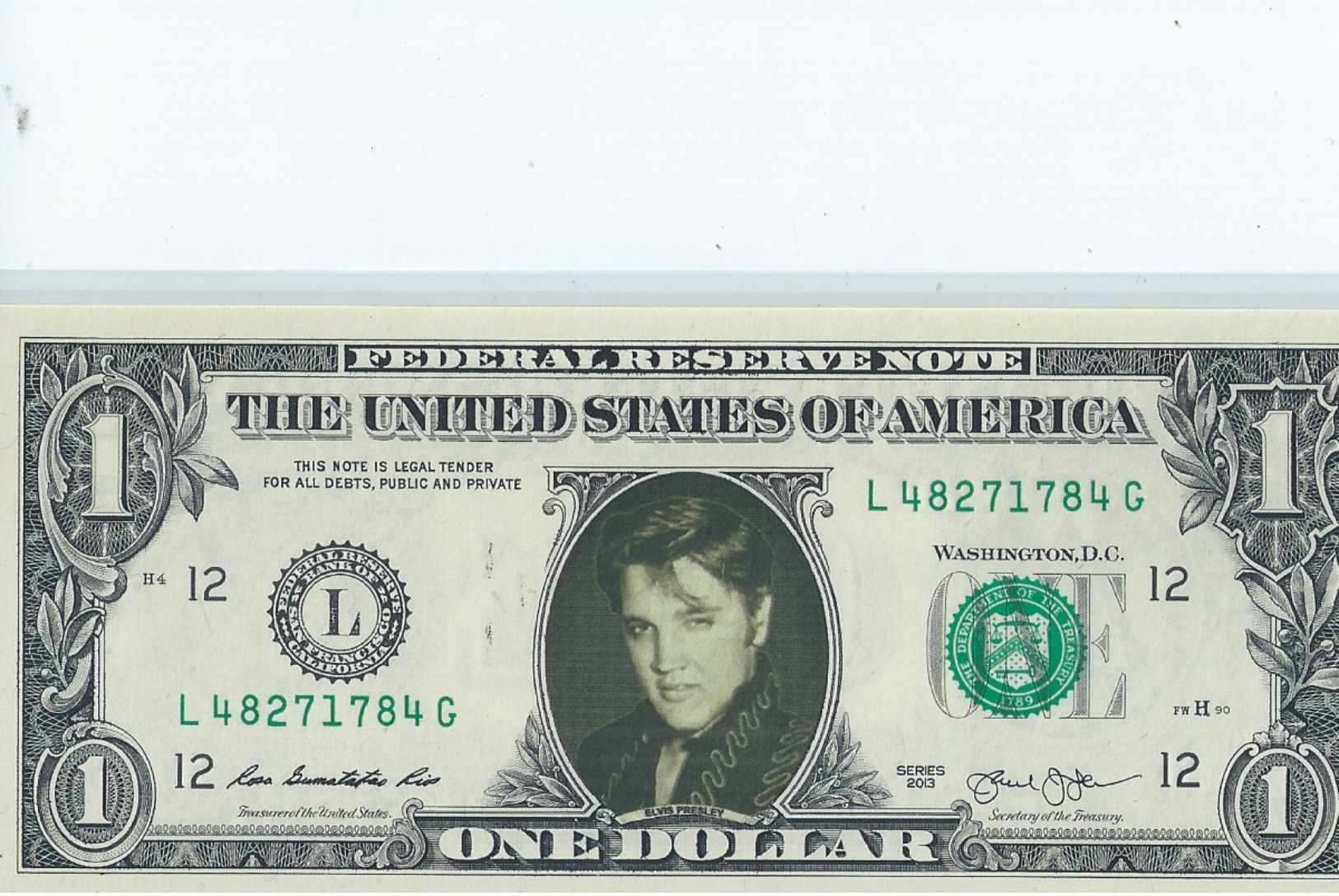 BILLET 1 Dollar Americain Vrais Billet     Elvis Presley - Essais Privés / Non-officiels