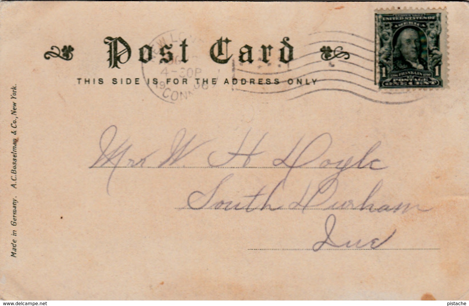 Vintage 1906 - New London Connecticut CT - Draw Bridge Drawbridge - Pont-Levis - Stamp & Postmark - 2 Scans - Other & Unclassified