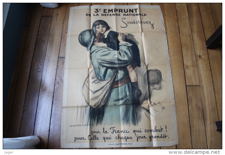 Affiche  Guerre 1914 1918  Le Poilu Et L'enfant  Par Auguste Leroux - 1914-18