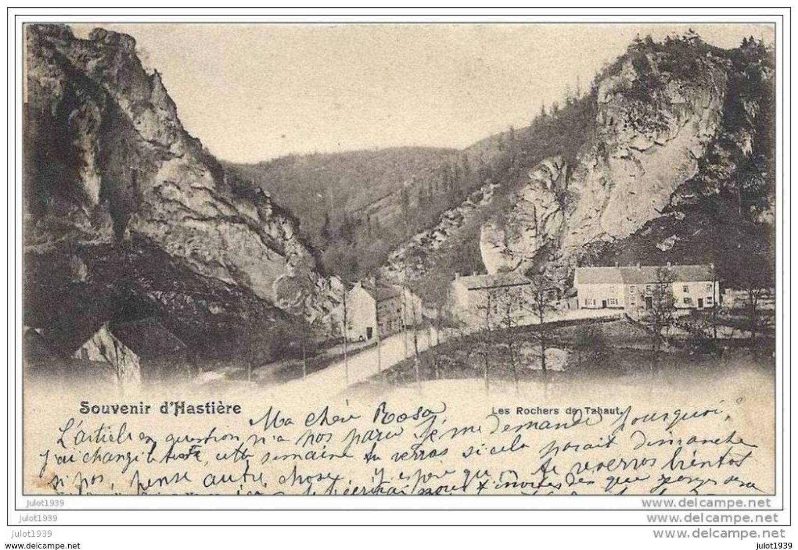 HASTIERE ..-- Nels 7 , N° 33 . Rochers De Tahaut . 1901 Vers LIEGE ( Melle Rosalie TONGLET ) . Voir Verso . - Hastière