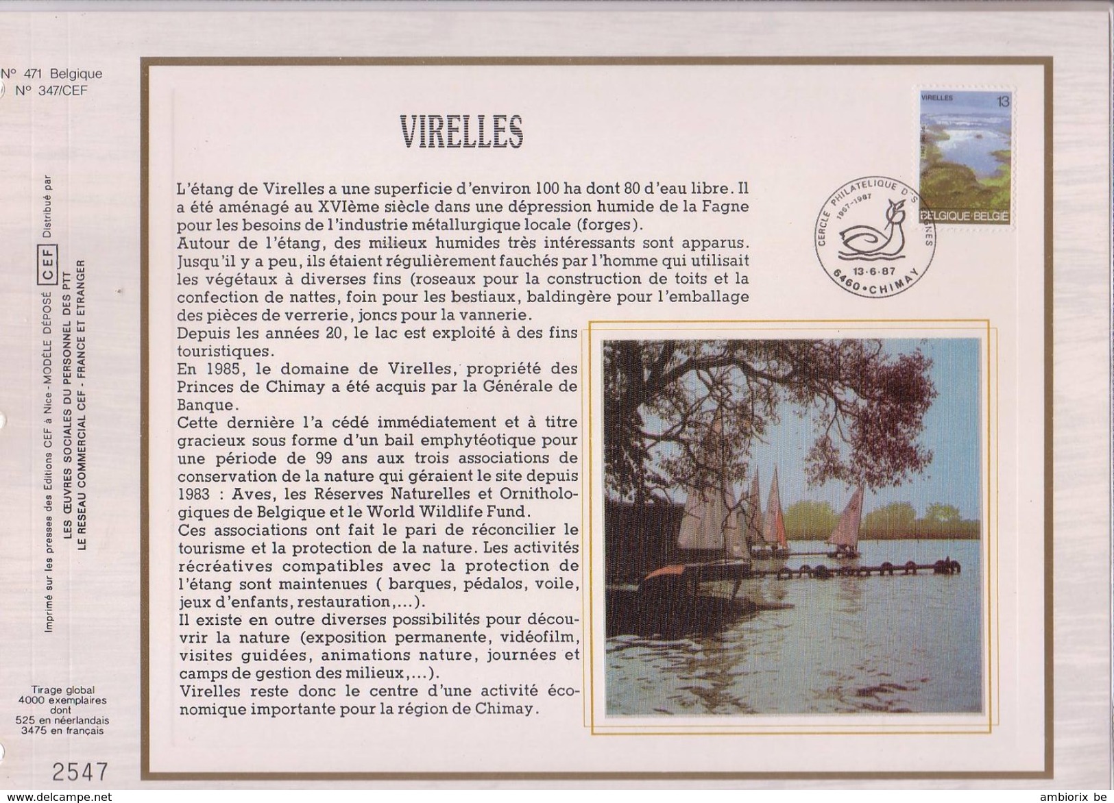 Carte Max CEF Soie 2255 Virelles - 1981-1990