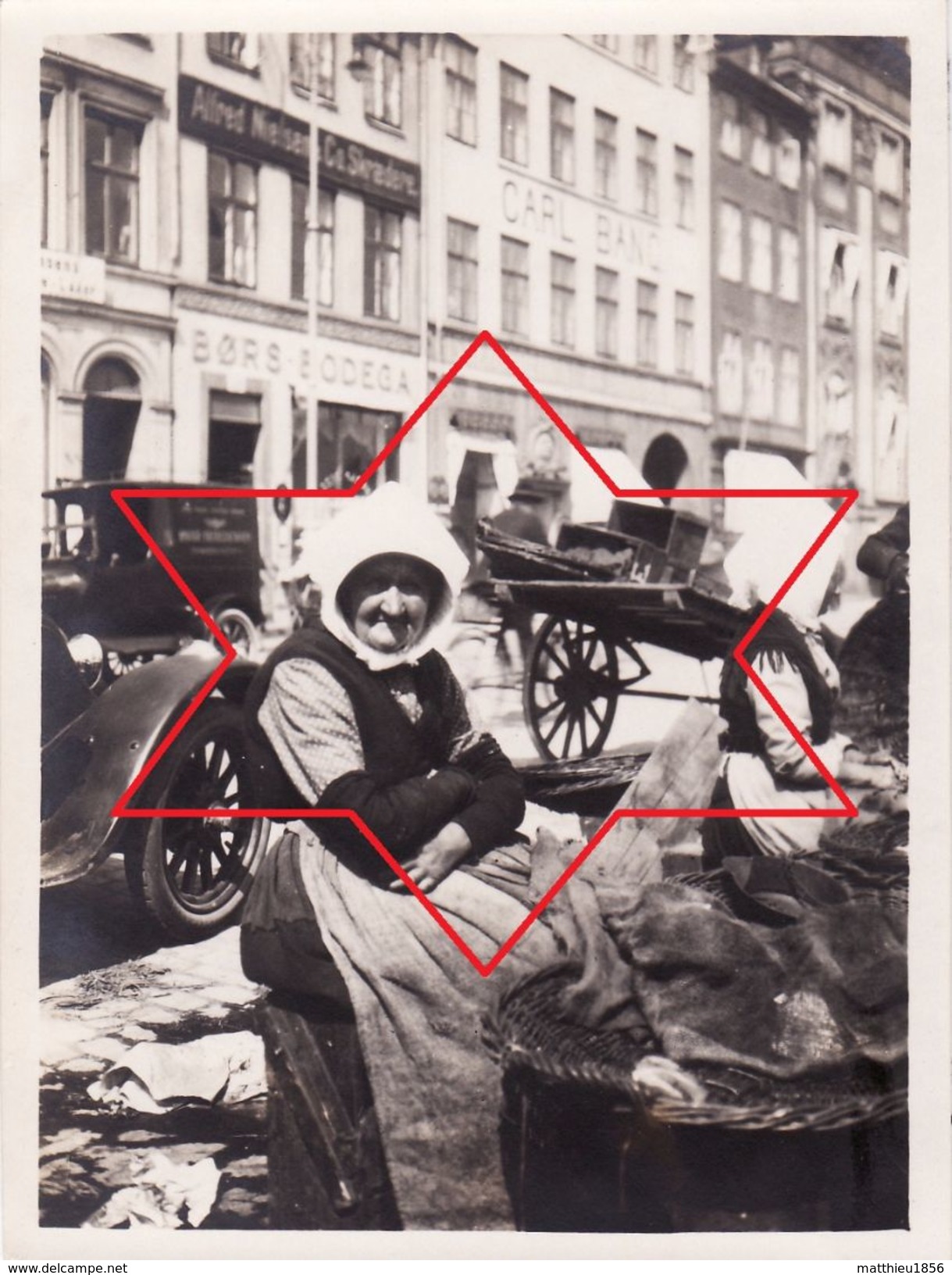 Photo Juin 1921 KOBENHAVN (Copenhague) - Fishmarked, Fisker, Type Marchande De Poisson (A184, Ww1, Wk 1) - Dinamarca
