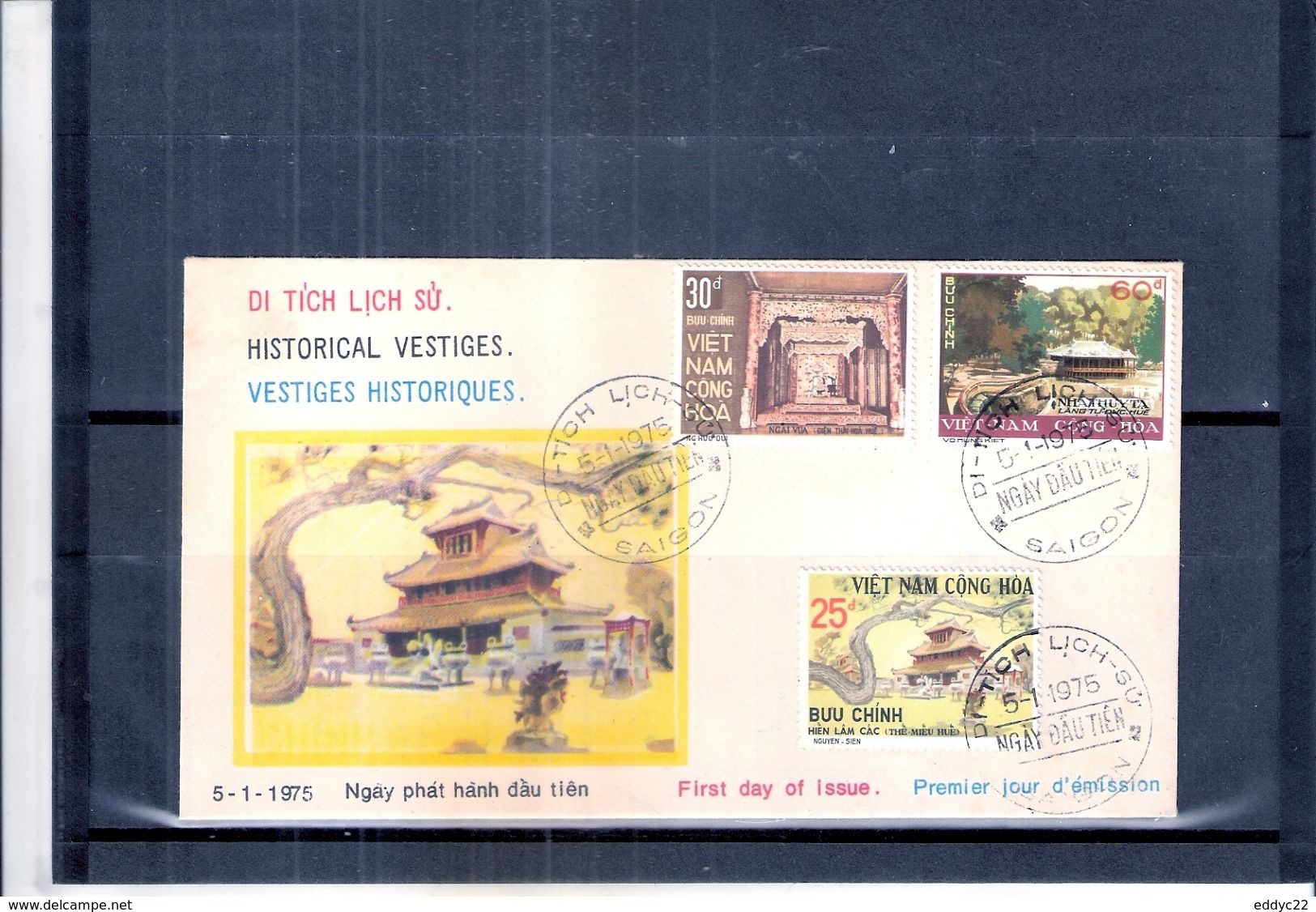 FDC Vietnam - Vestiges Historiques - 1975 - Série Complète (à Voir) - Viêt-Nam