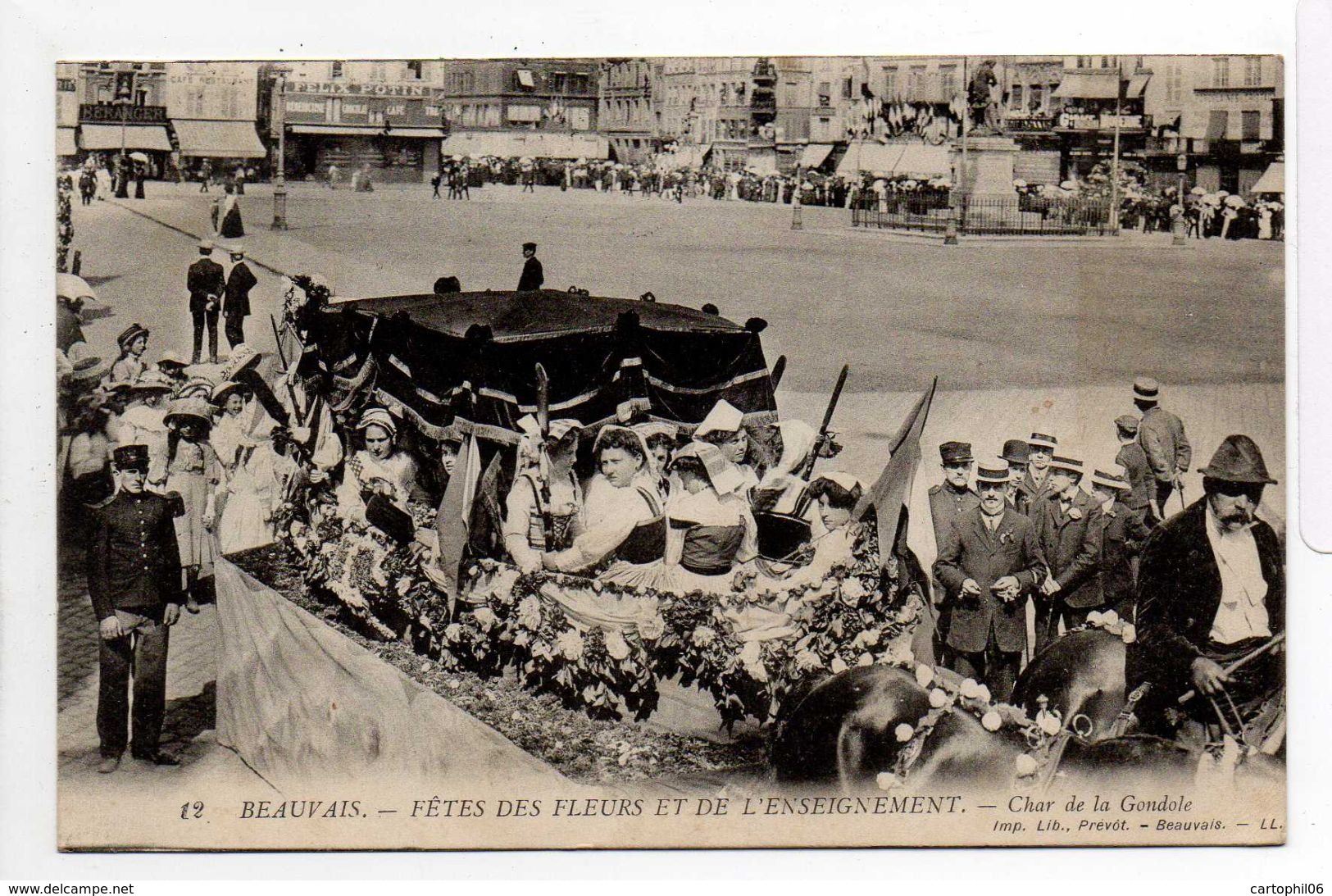 - CPA BEAUVAIS (60) - FETES DES FLEURS ET DE L'ENSEIGNEMENT 1910 - Char De La Gondole (belle Animation) - - Beauvais