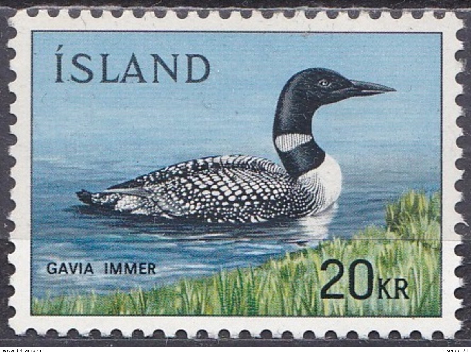 Island Iceland 1967 Tiere Fauna Animals Vögel Birds Eistaucher, Mi. 408 ** - Ungebraucht