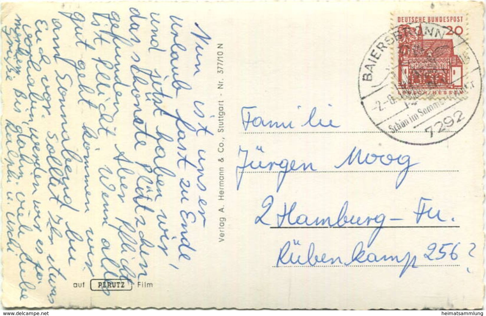 Tonbach - Foto-AK - Verlag A. Hermann & Co. Stuttgart - Gel. 1967 - Baiersbronn