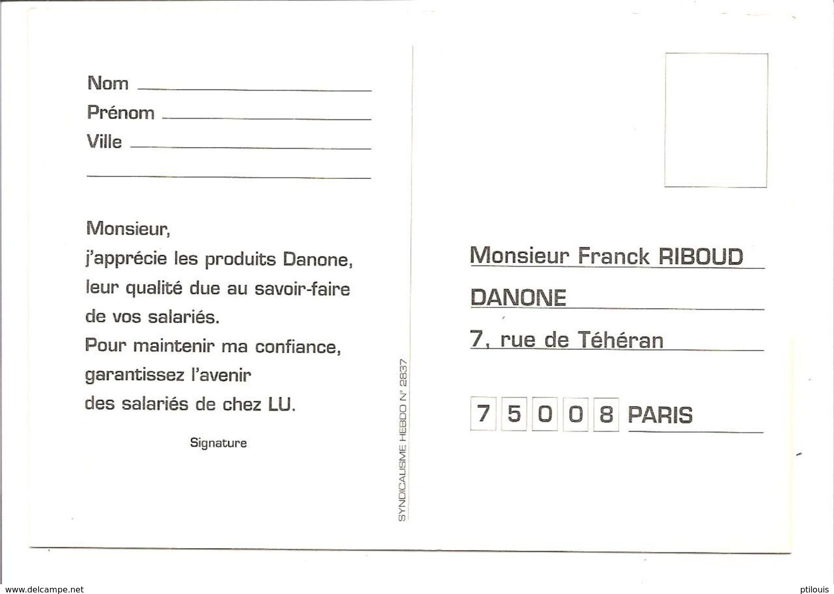 CFDT - Un Emploi Garanti Pour Chaque Salarié De LU - Zéro Chômeur Chez DANONE - Syndicalisme Hebdo N° 2837 - Syndicats