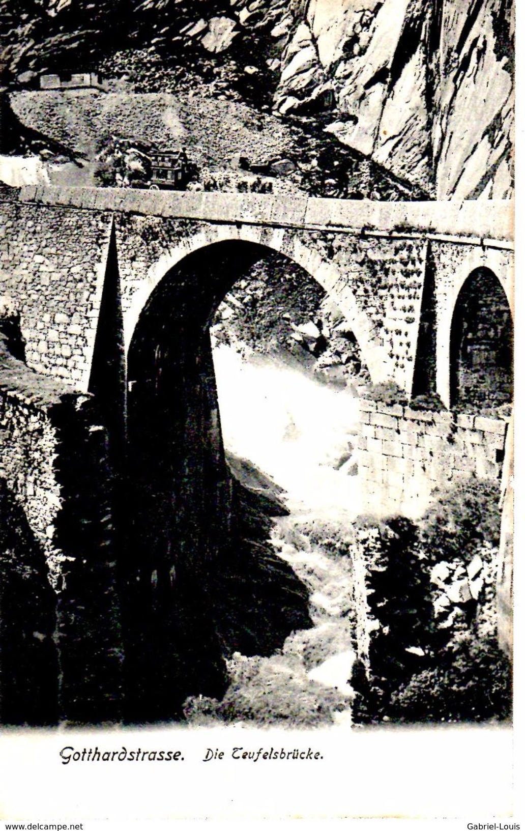 Gotthardstrasse Die Teufelsbrücke - 1906 - Avec Calèche. - Autres & Non Classés