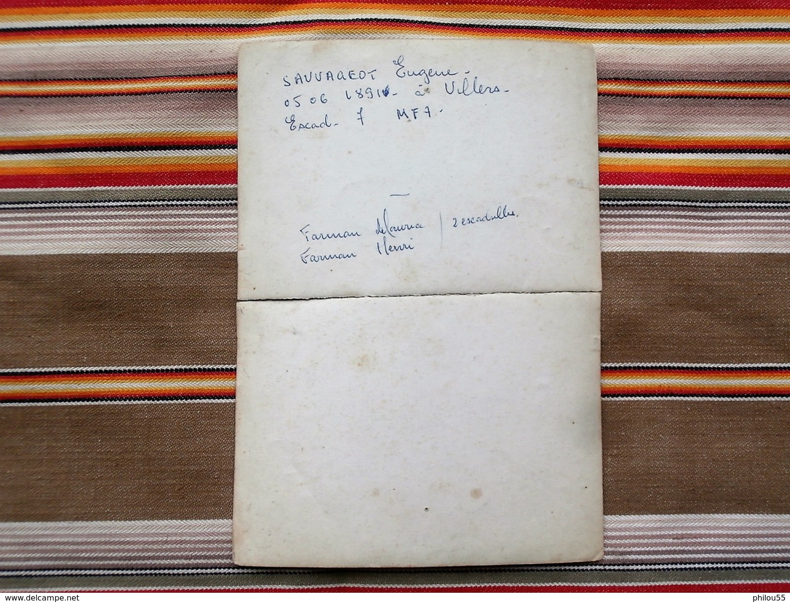 RARE lot AVIATION Citation a l Ordre de l Armee ESCADRILLE MF7  VILLERS EN ARGONNE (Sauvageot eugene) VERDUN FARMAN etat