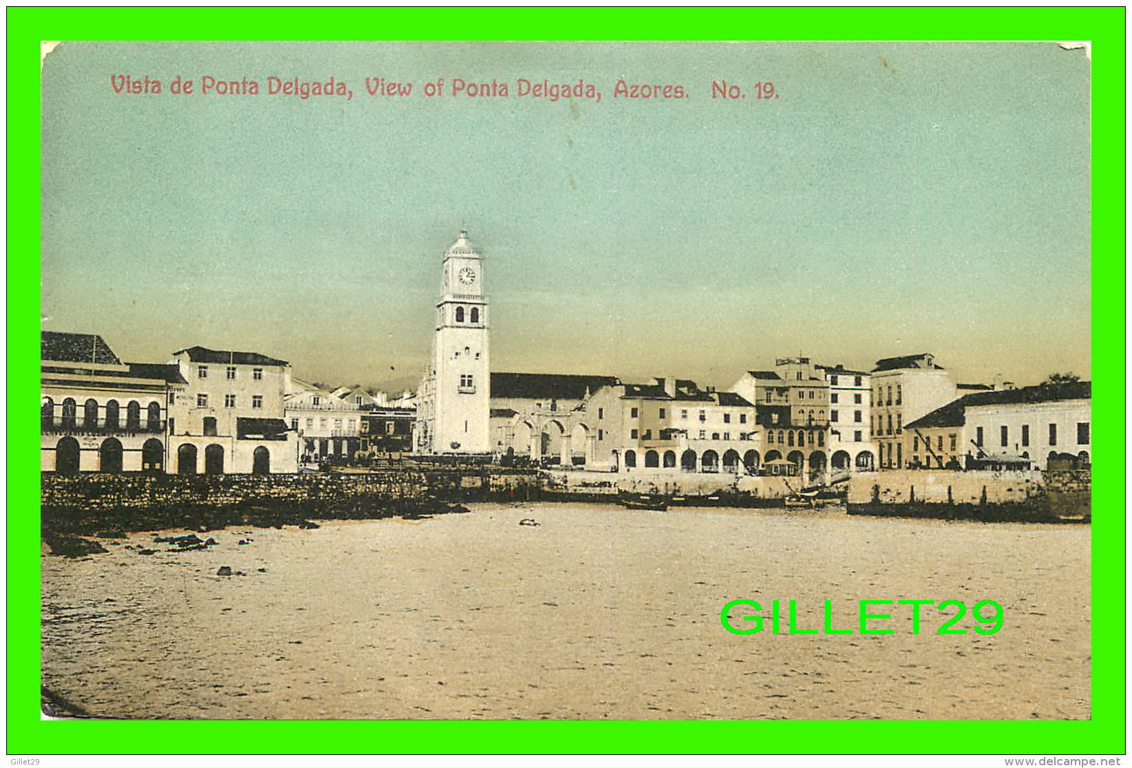 AZORES, PORTUGAL - VISTA DE PONTE DELGADA, VIEW OF PONTE DELGADA - 3/4 BACK - - Açores