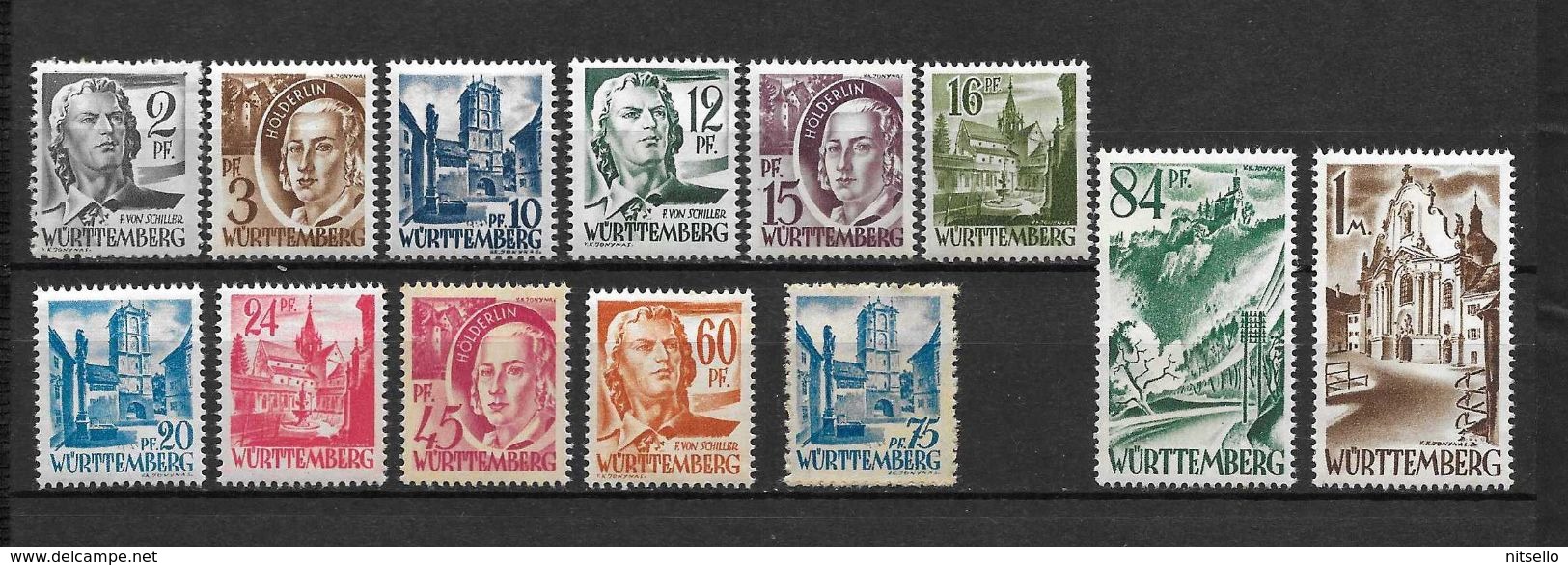 LOTE 1499  ///  ALEMANIA OCUPACION FRANCESA - WÜRTTEMBERG   YVERT Nº: 1/13 **MNH - Otros & Sin Clasificación