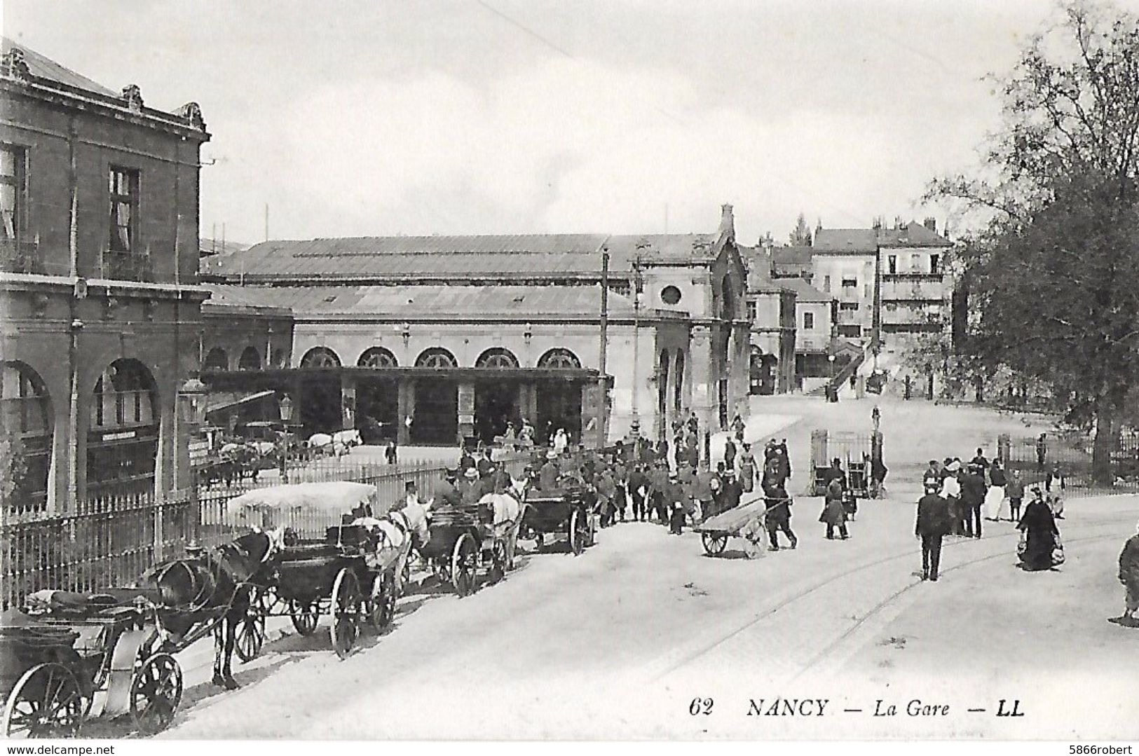 CARTE  POSTALE ORIGINALE ANCIENNE :  NANCY LA GARE ANIMEE MEURTHE ET MOSELLE (54) - Bahnhöfe Ohne Züge
