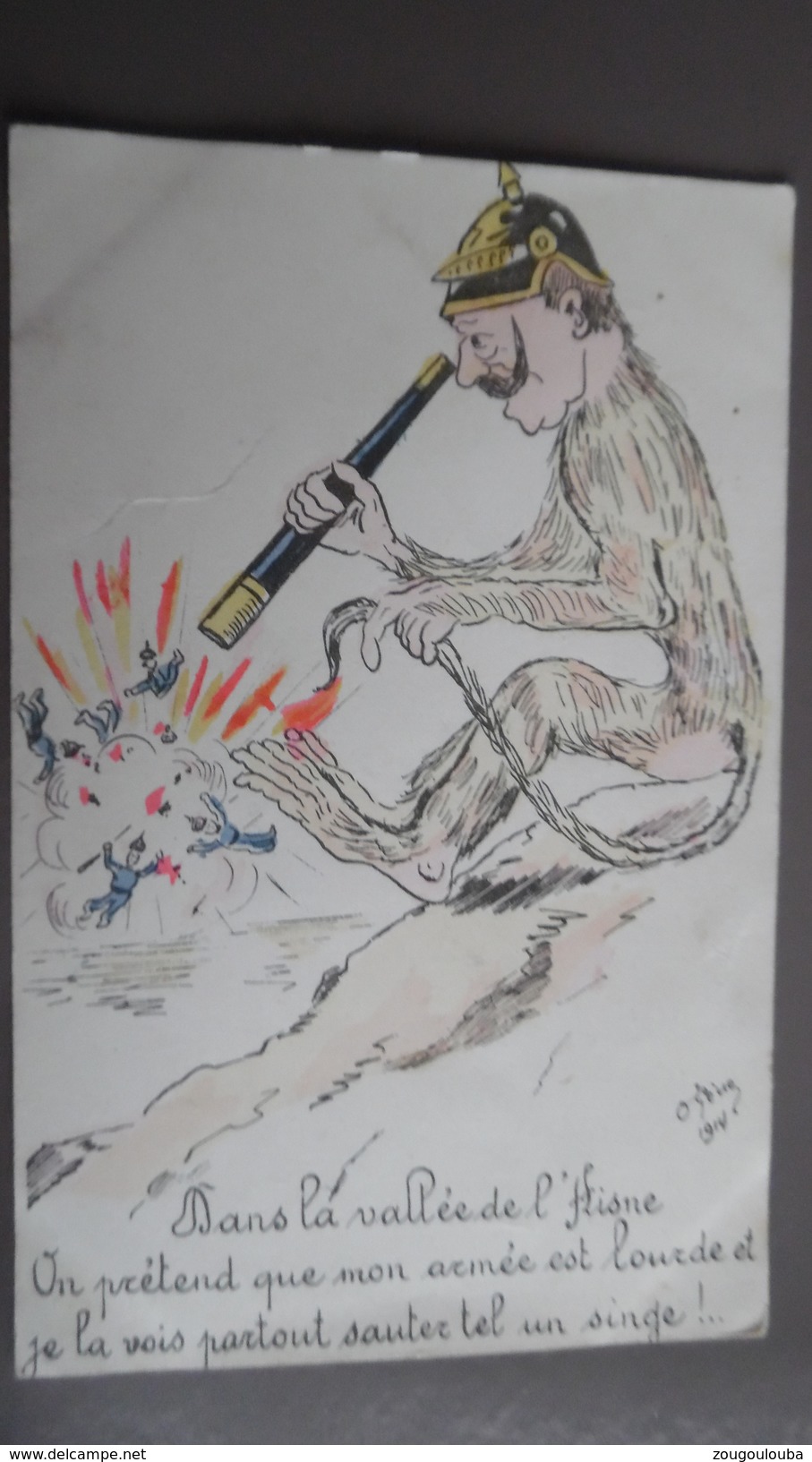 SATIRIQUE-ANTI KAISER-GUILLAUME Illustrateur O Gène 1914 Dans La Vallée De L'hisne ... - Humoristiques