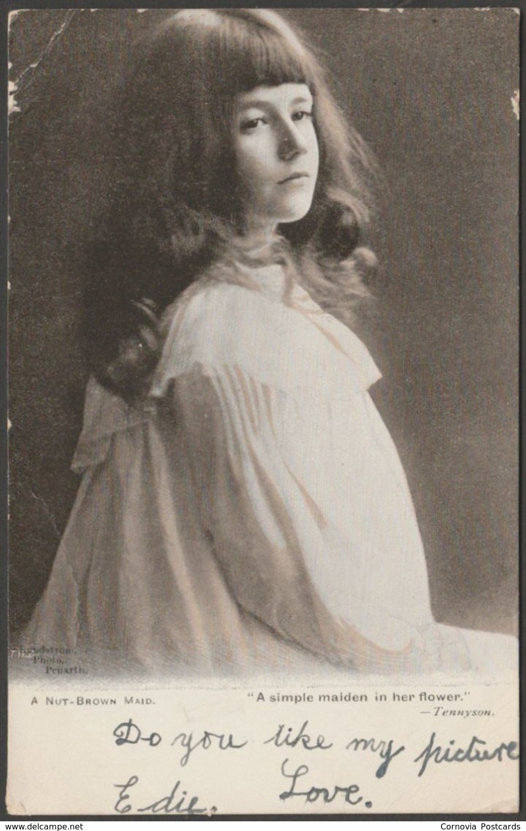 A Nut-Brown Maid, 1904 - Lundstrom Postcard - Portraits