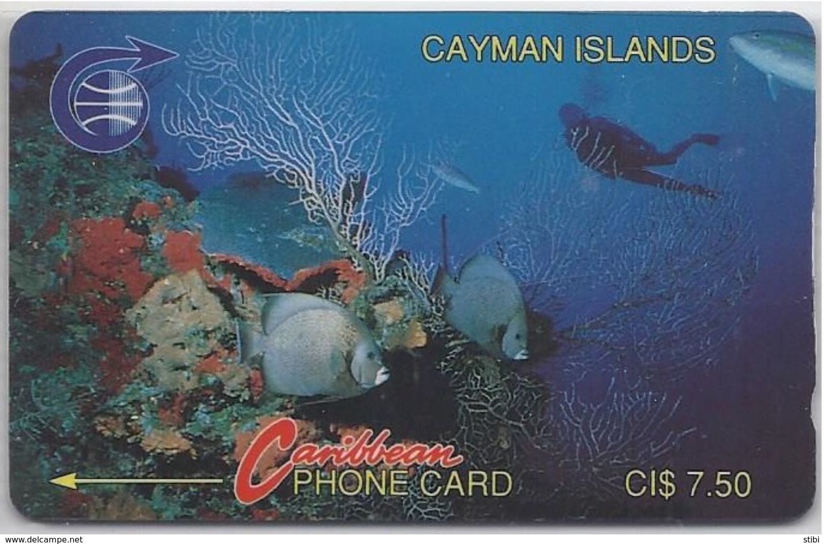 CAYMAN ISLANDS - DIVER IN REEF - 1CCIB - Isole Caiman
