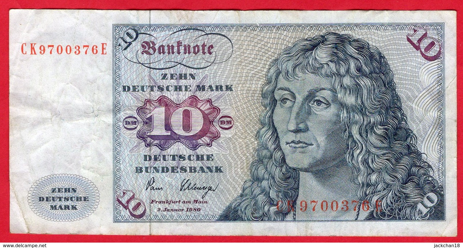 -- ZEHN DEUTSCHE MARK 10 DEUTSCHE BUNDESBANK - 1980 -- - 10 DM