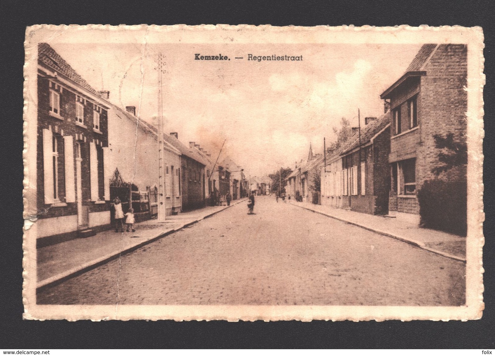 Kemzeke - Regentiestraat - Uitgave Wwe Em. Verbraeken, Kruidenierswaren - 1946 - Stekene