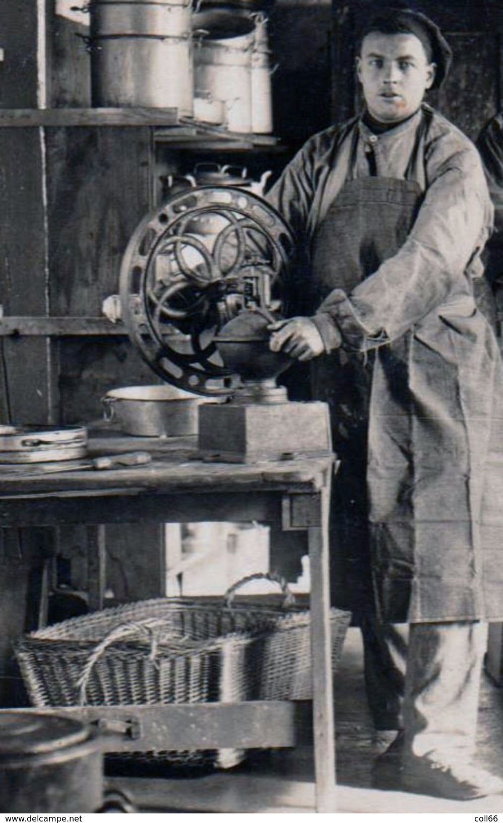 1925 Fort Drouot Grand Moulin à Café Carte-photo Beau Plan Cuisiniers 5° Groupe 39 RA Dos Scané - Régiments