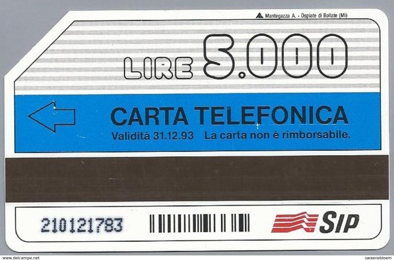 IT.- SIP. CARTA TELEFONICA. LIRE 5.000. SCOPRI LA CARTA INFINITA. 2 Scans. - Openbare Reclame