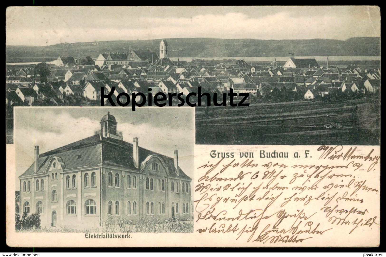 ALTE POSTKARTE GRUSS VON BUCHAU AM FEDERSEE ELEKTRIZITÄTSWERK 1906 Ansichtskarte AK Postcard Cpa - Bad Buchau