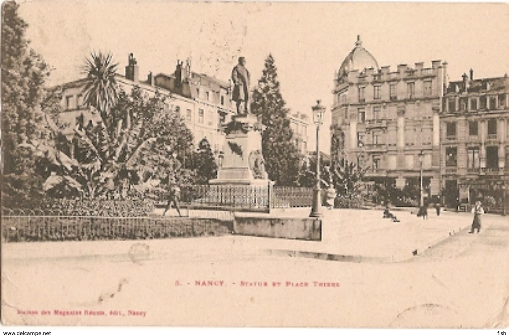 France &  Circulated, Place Thiers, Nancy, Coimbra Portugal 1903 (8) - Monuments
