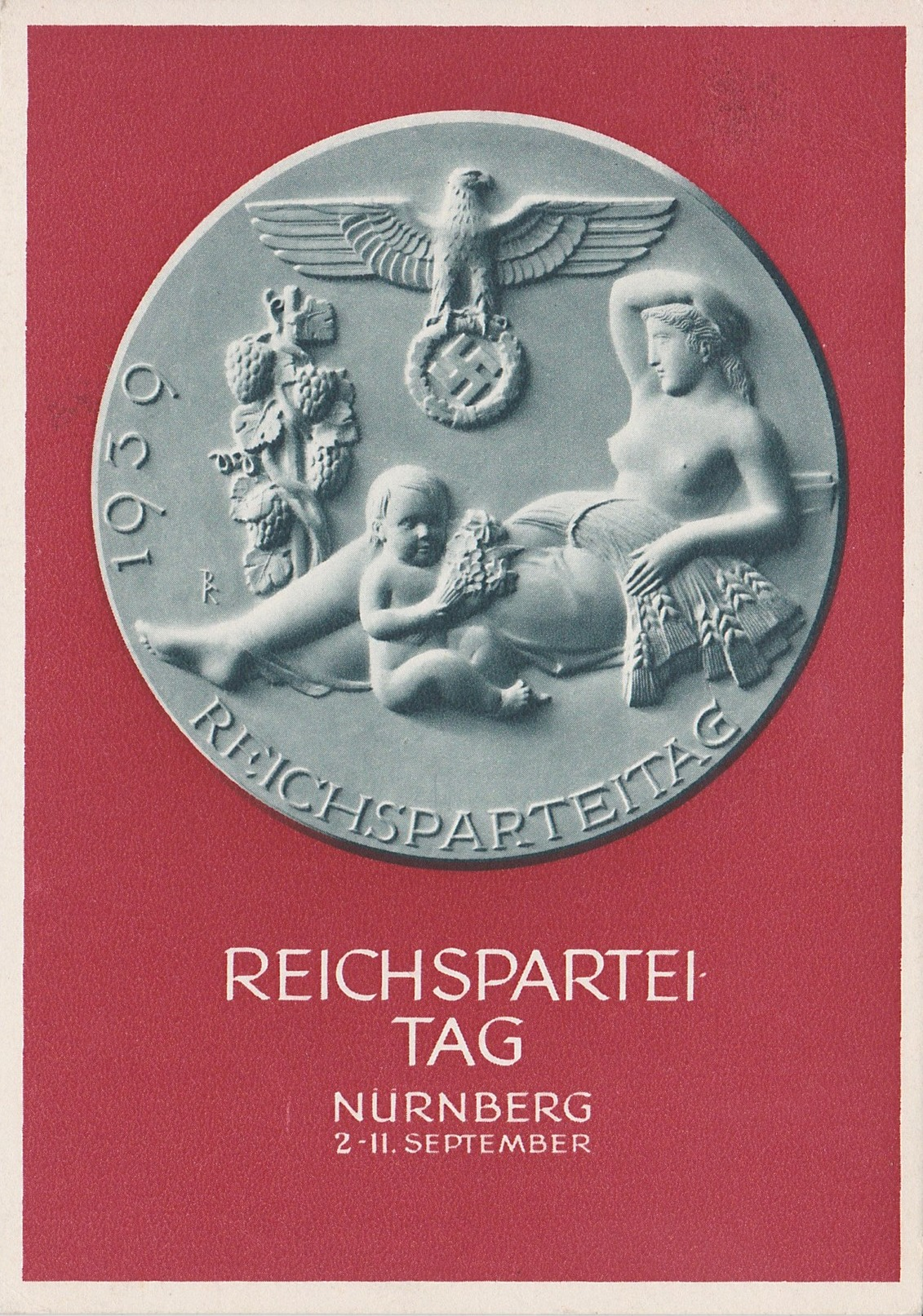 PROPAGANDAKARTE MIT NÜRNBERGER SONDERSTEMPEL: "REICHSPARTEITAG 1939" - BESCHRIEBEN & GELAUFEN - Gebraucht