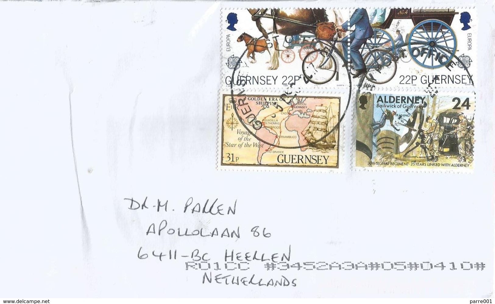 Guernsey 2017 EUROPA CEPT Transport Bicycle Cycling Horse Signal Regiment Sailing Ship Cover - Wielrennen