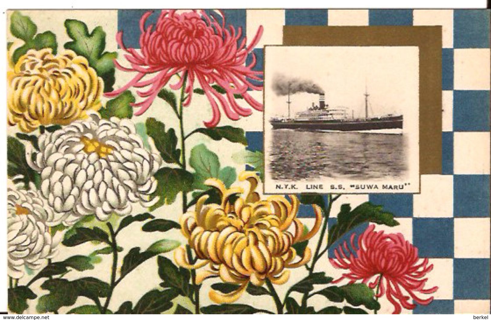 N.Y.K. LINE S.S. SUWA MARU JAPAN  +/- 1907 BLOEMEN  FLOWERS  R 224 /d1   Unposted - Paquebote