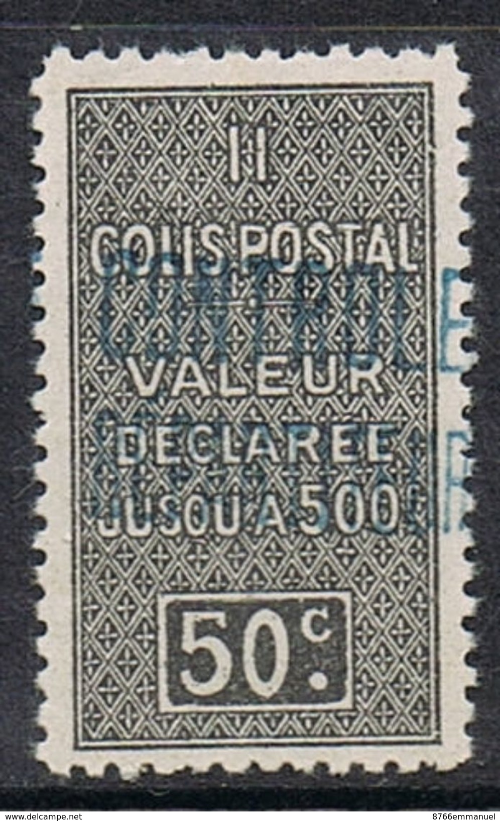 ALGERIE COLIS POSTAL N°16 N*  Variété Surcharge Bleue - Colis Postaux