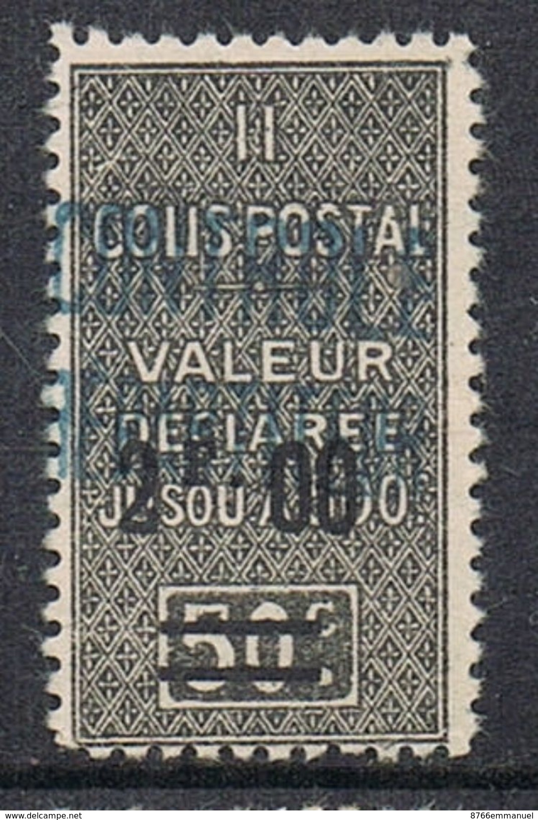 ALGERIE COLIS POSTAL N°18 N**  Variété Surcharge Bleue - Paketmarken