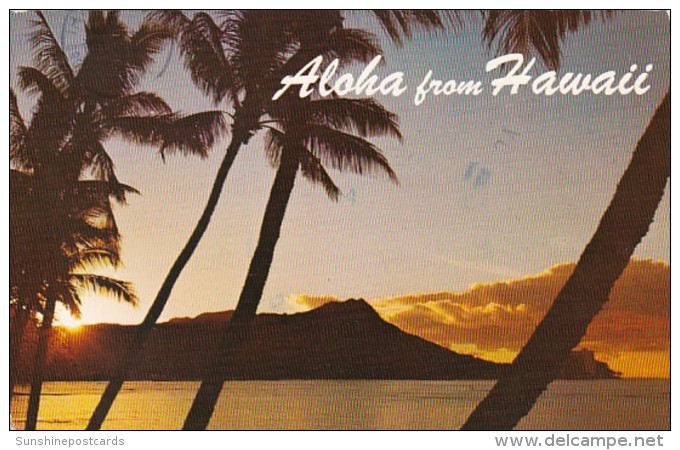 Hawaii Sun Rising Over Diamond Head 1984 - Oahu