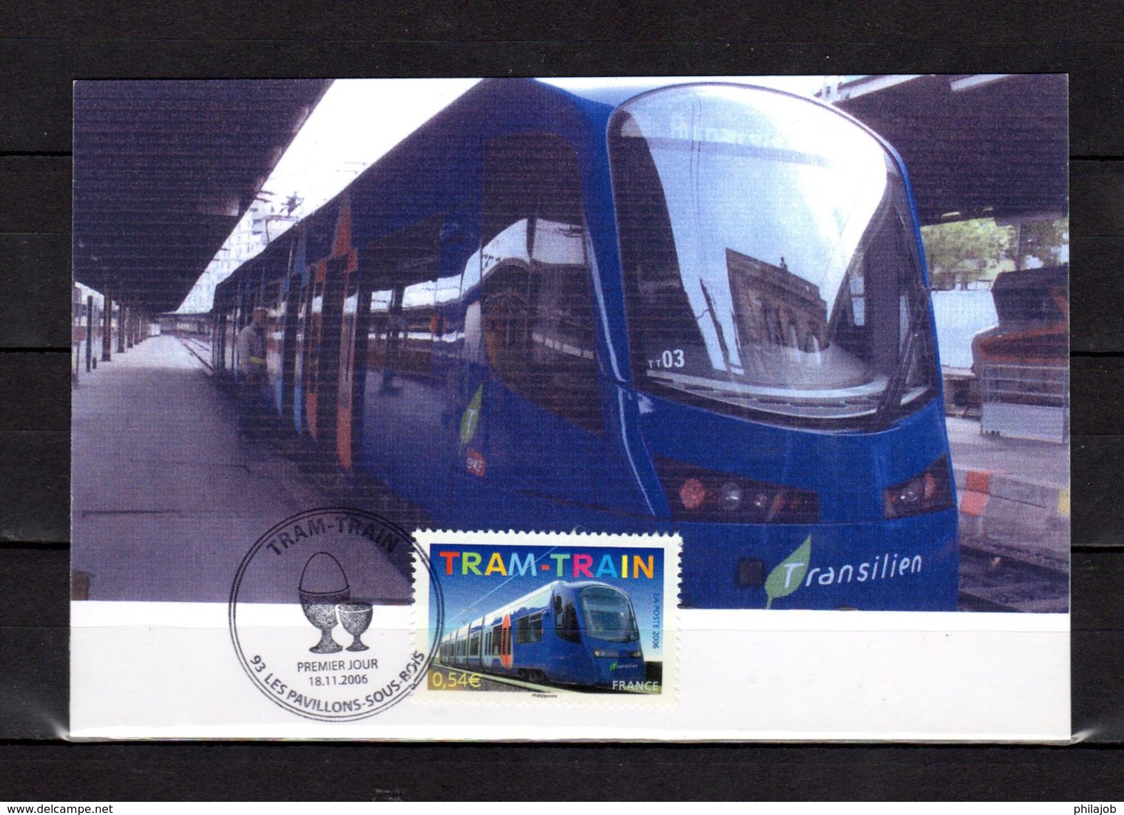 FRANCE 2006  " LE TRAM-TRAIN " Sur Carte Maximum Souple. N° YT 3985. Parf état. CM - Strassenbahnen