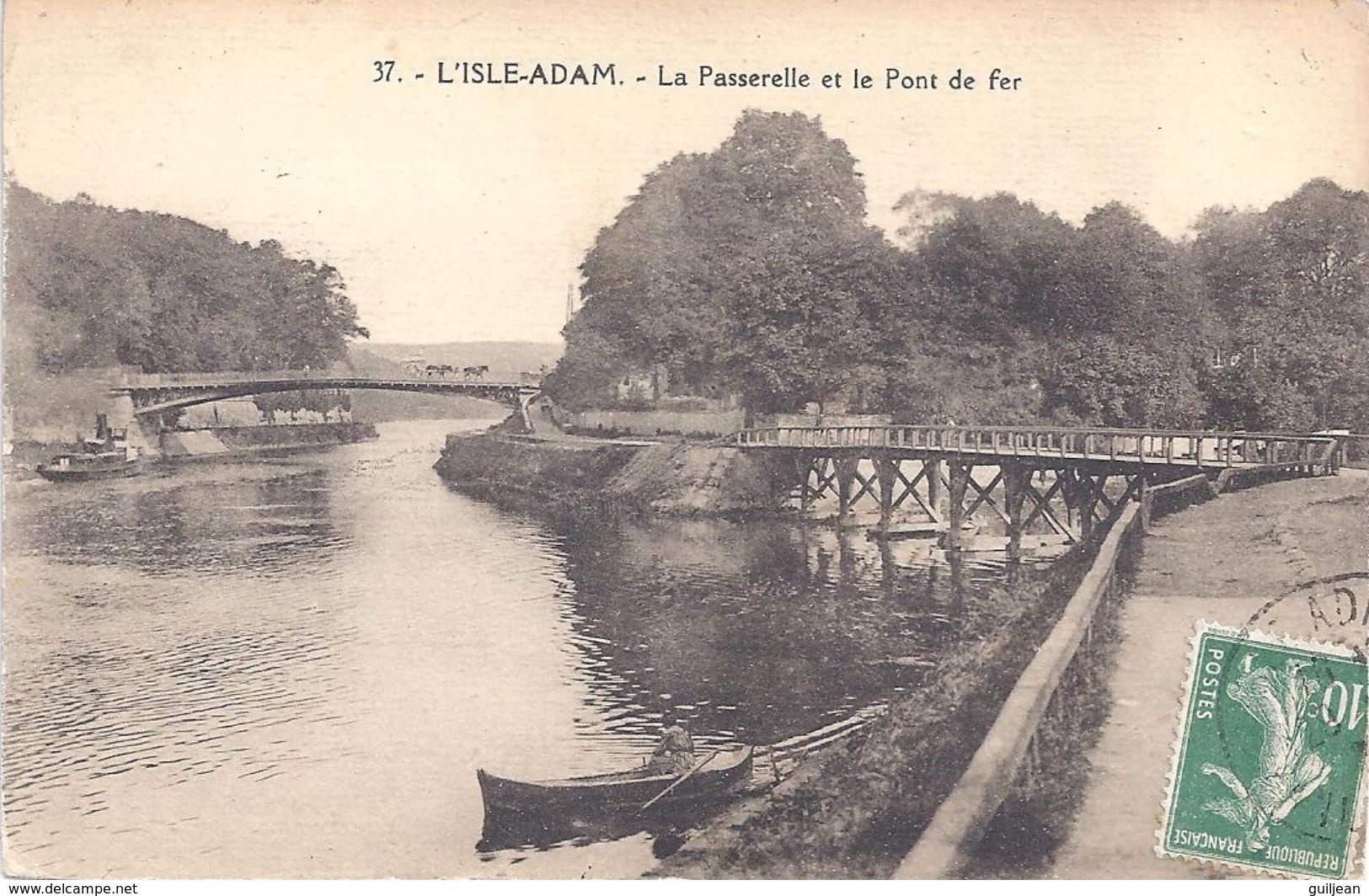 95 - L'ISLE ADAM - 37 - La Passerelle Et Le Pont De Fer -circulé- - L'Isle Adam