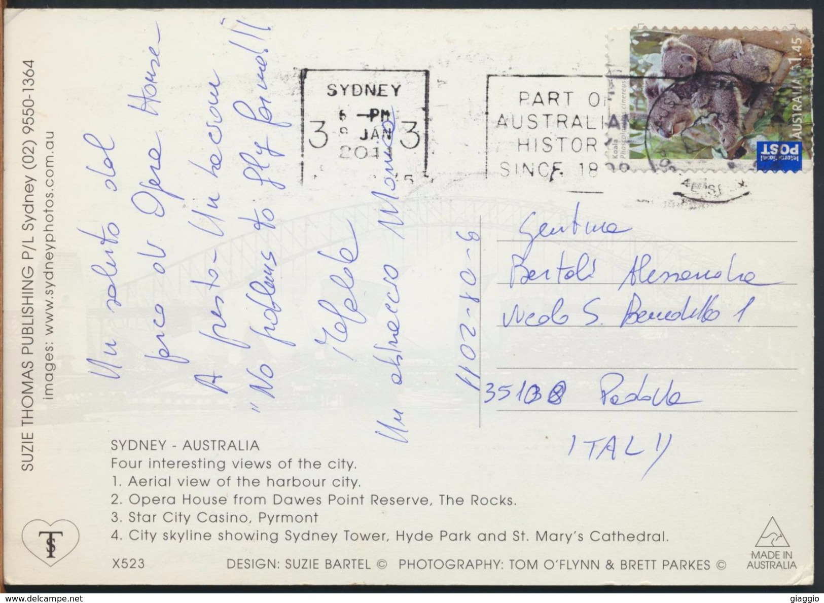 °°° 9770 - AUSTRALIA - SIDNEY - VIEWS OF THE CITY - With Stamps °°° - Sydney