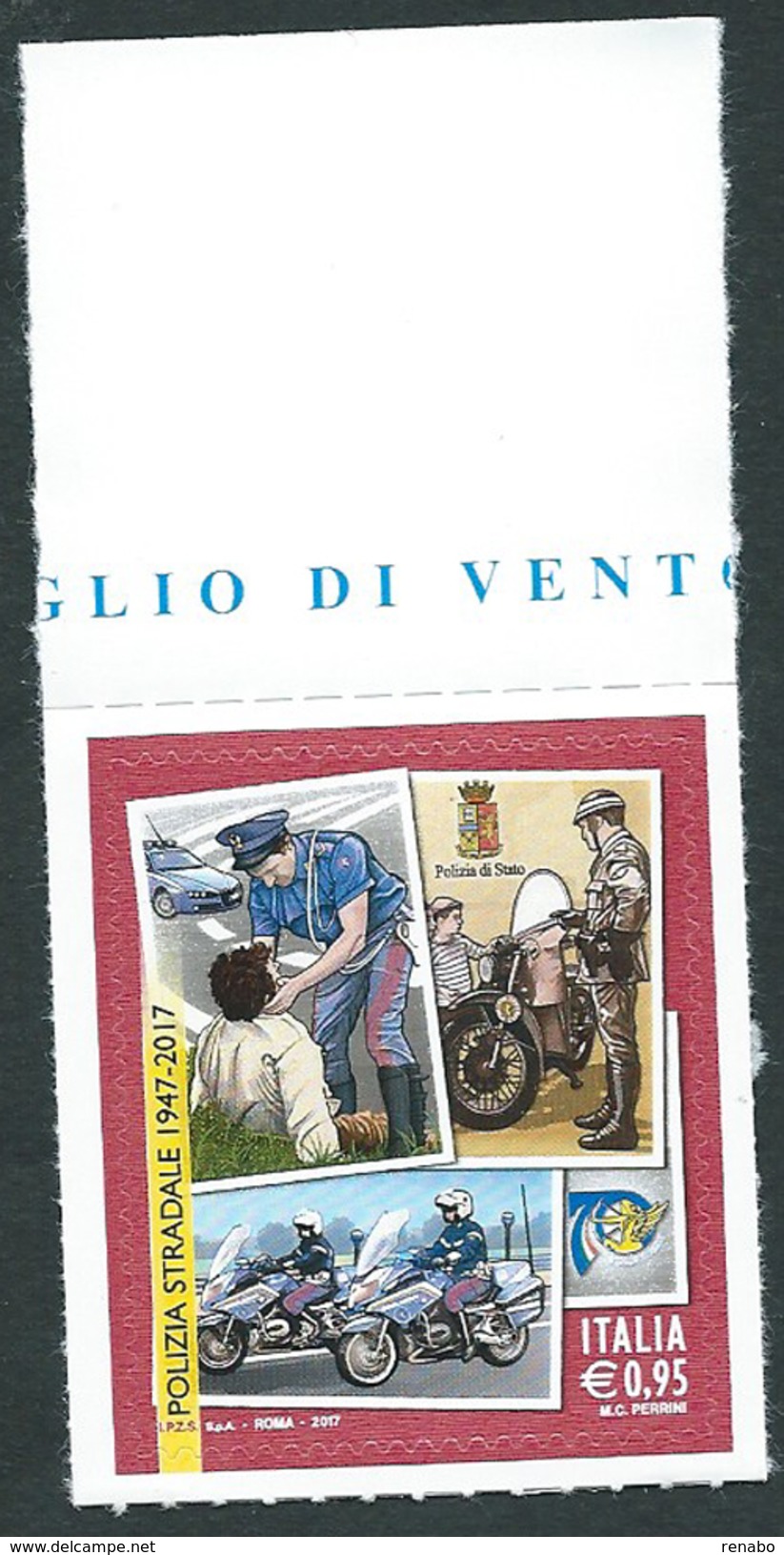 Italia, Italy 2017; Polizia Stradale, Traffic Police, Stemmi, Emblems. Di Bordo, Nuovo. - Francobolli