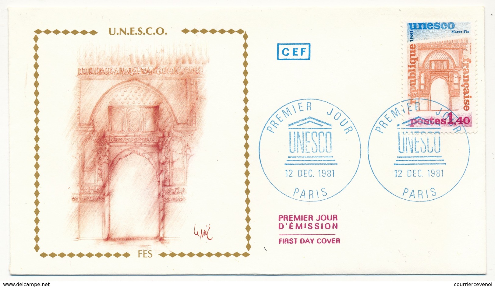 3 Enveloppes FDC - Série UNESCO - 12 Décembre 1981 - 1980-1989