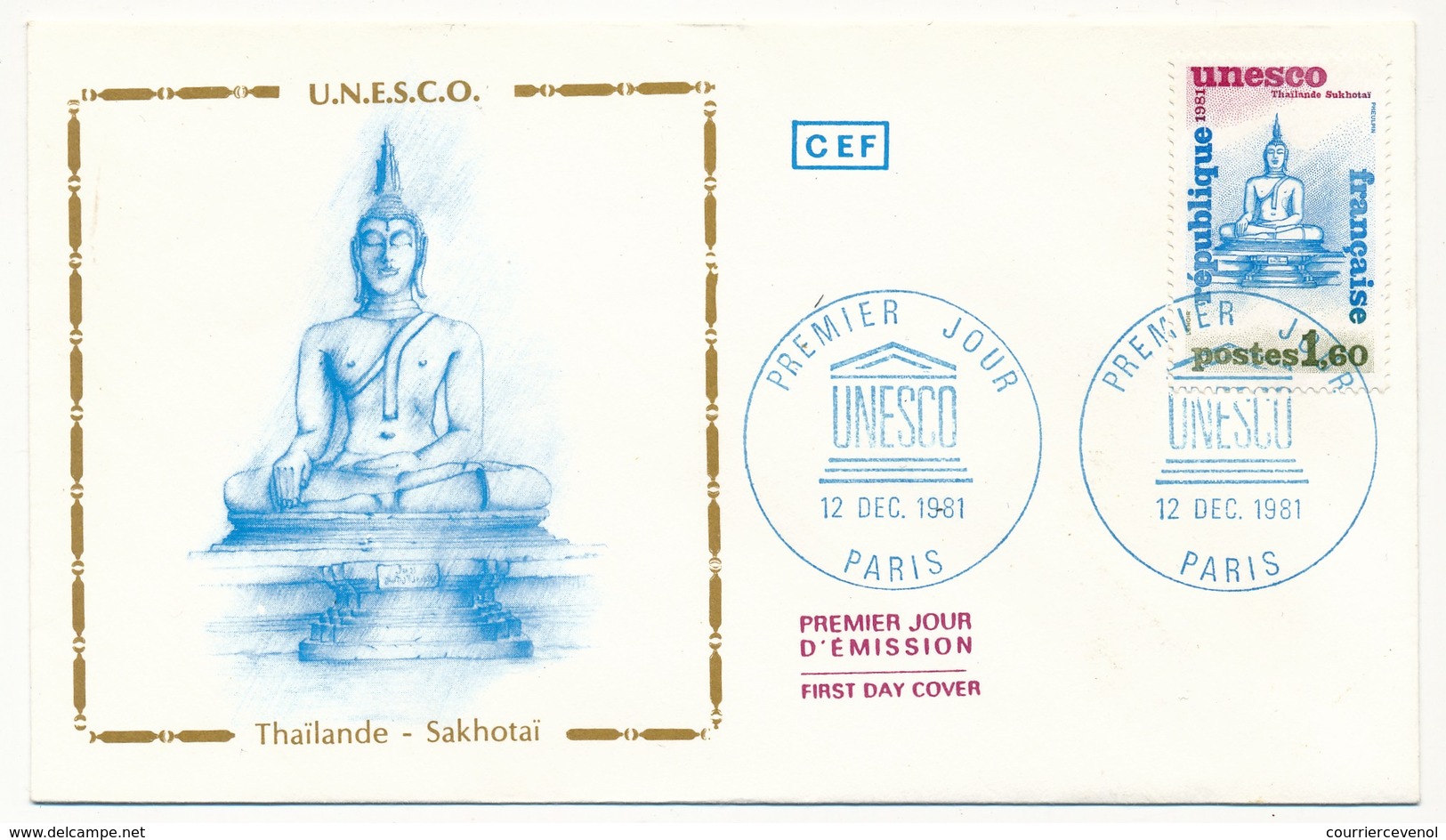 3 Enveloppes FDC - Série UNESCO - 12 Décembre 1981 - 1980-1989