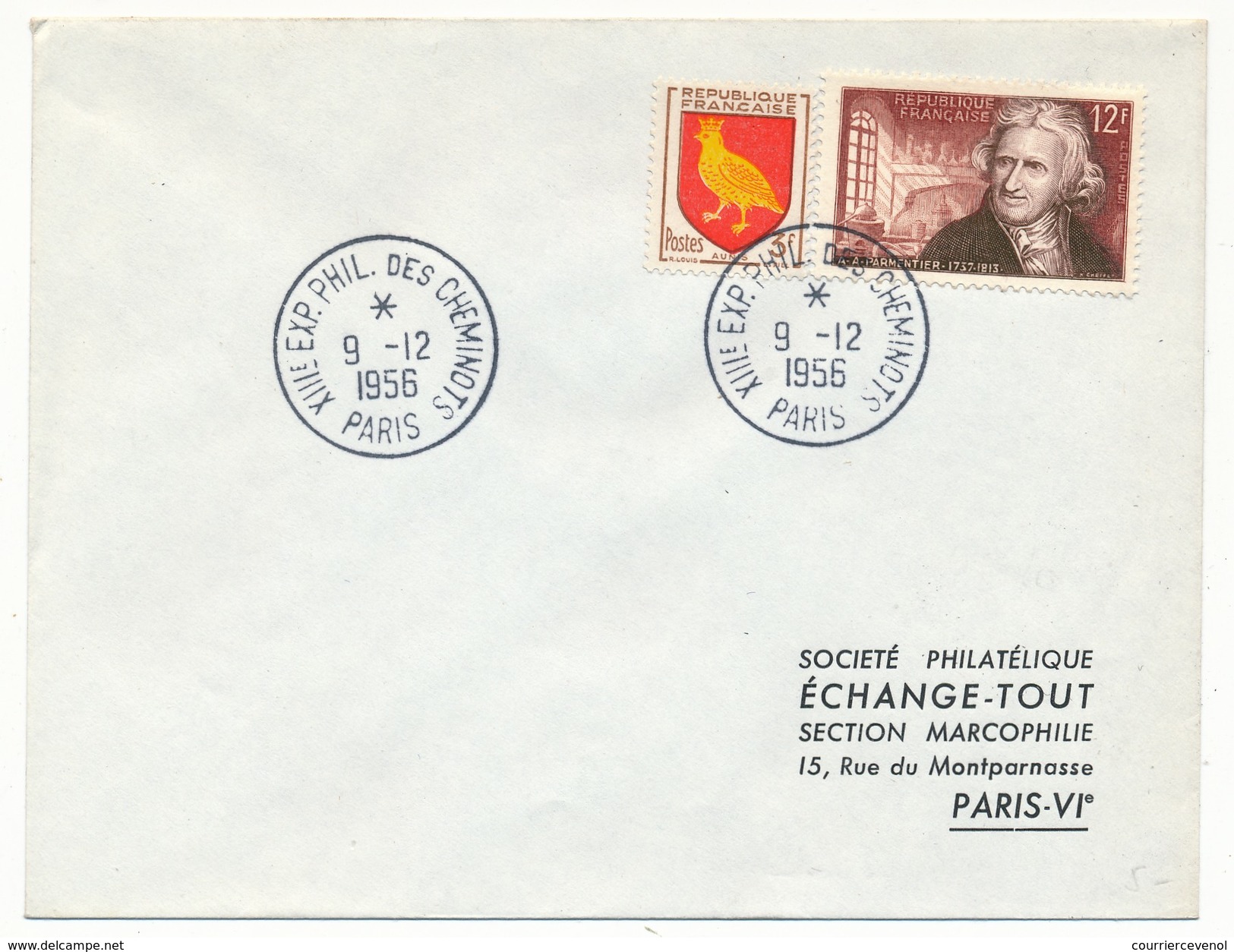 FRANCE => Enveloppe Cachet Commémoratif "XIIIeme Expo Philatélique Des Cheminots" 1956 PARIS - Trenes