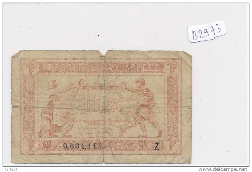 Billets -B2973- France -1 Franc Trésorerie Aux Armées  (type, Nature, Valeur, état... Voir  Double Scans) - 1917-1919 Legerschatkist